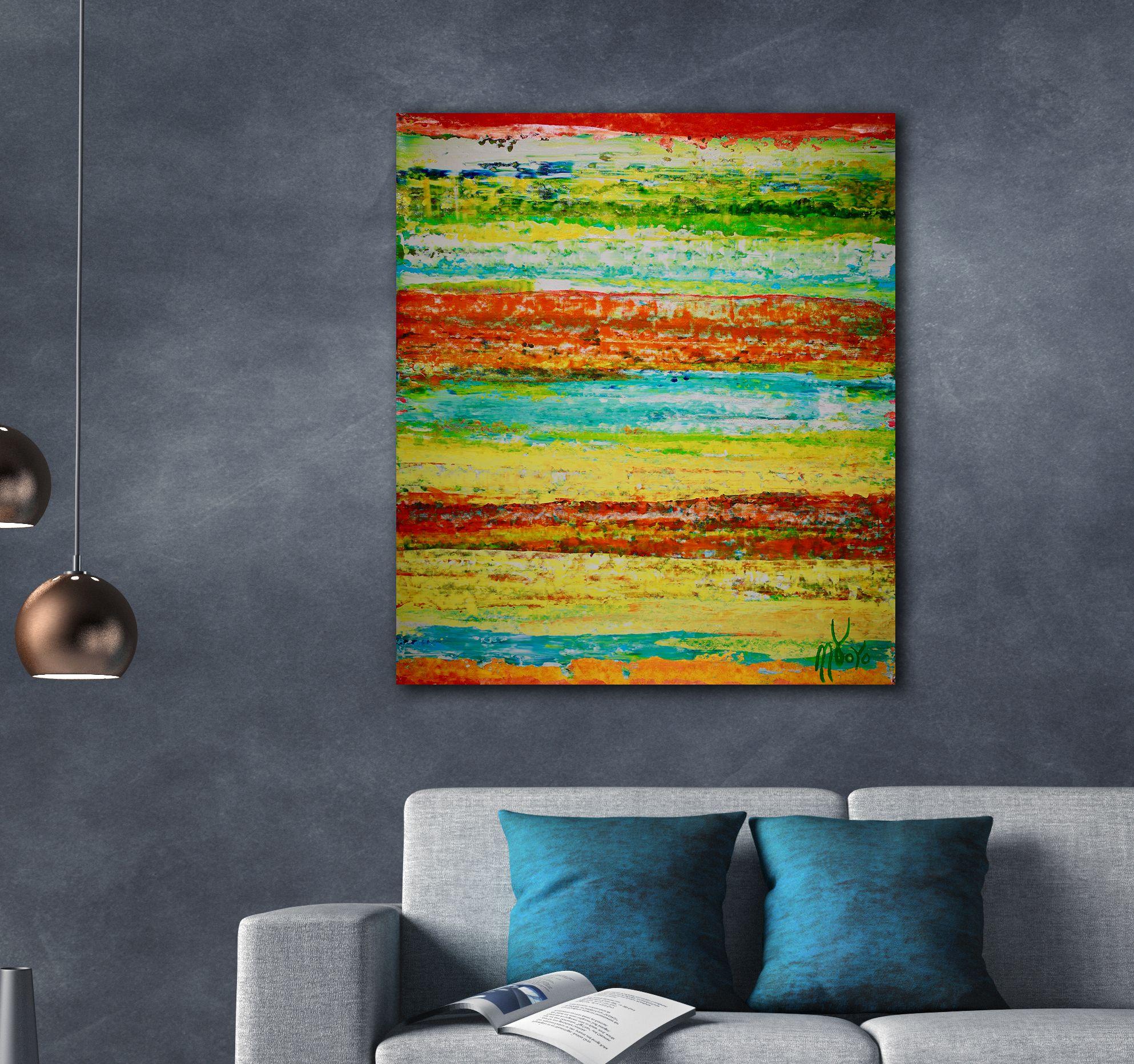 Oltre il giallo dos, Pittura, Acrilico su tela - Abstract Painting Giallo di Nestor Toro