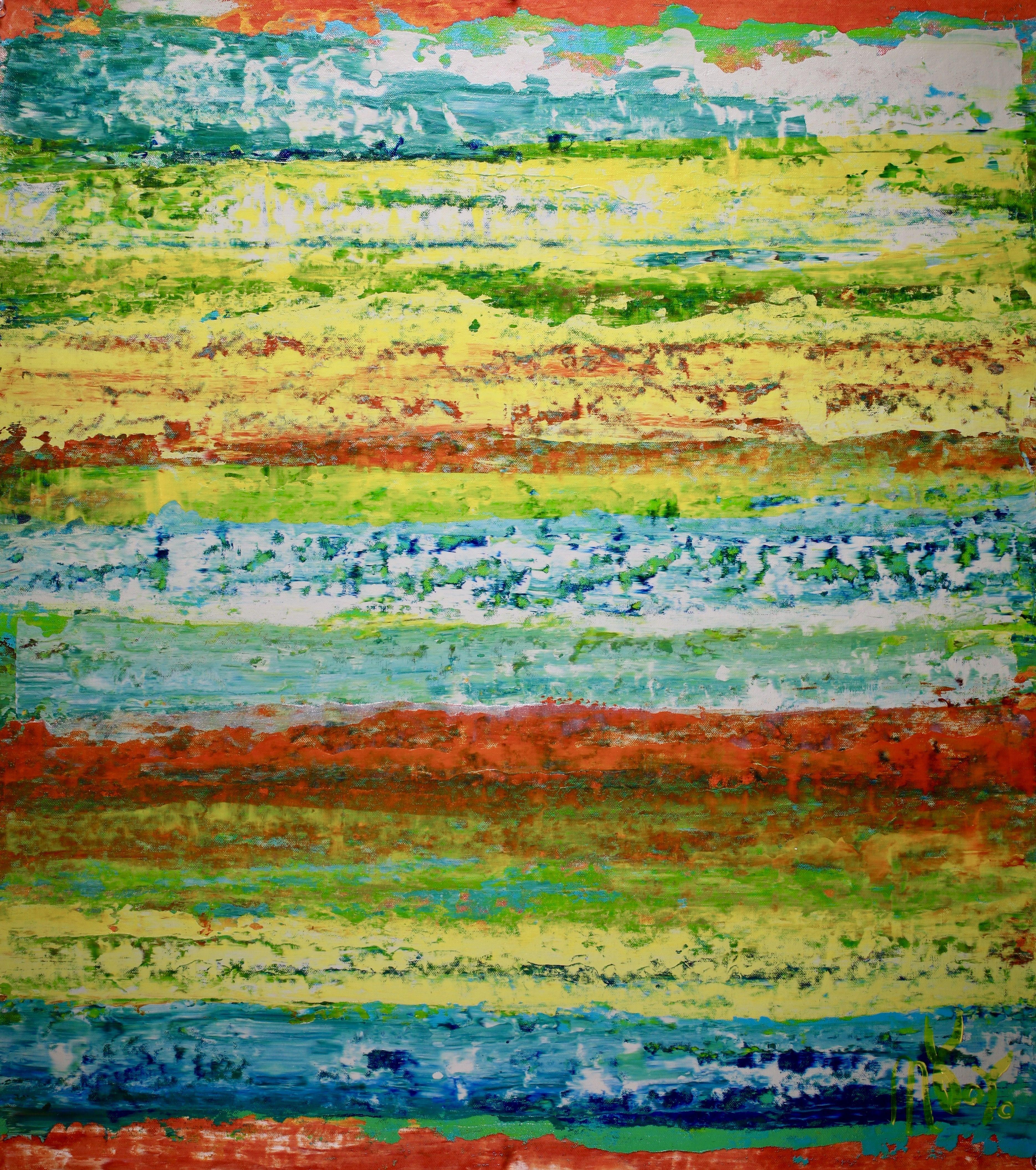 Abstract Painting di Nestor Toro - Oltre il giallo, Pittura, Acrilico su tela
