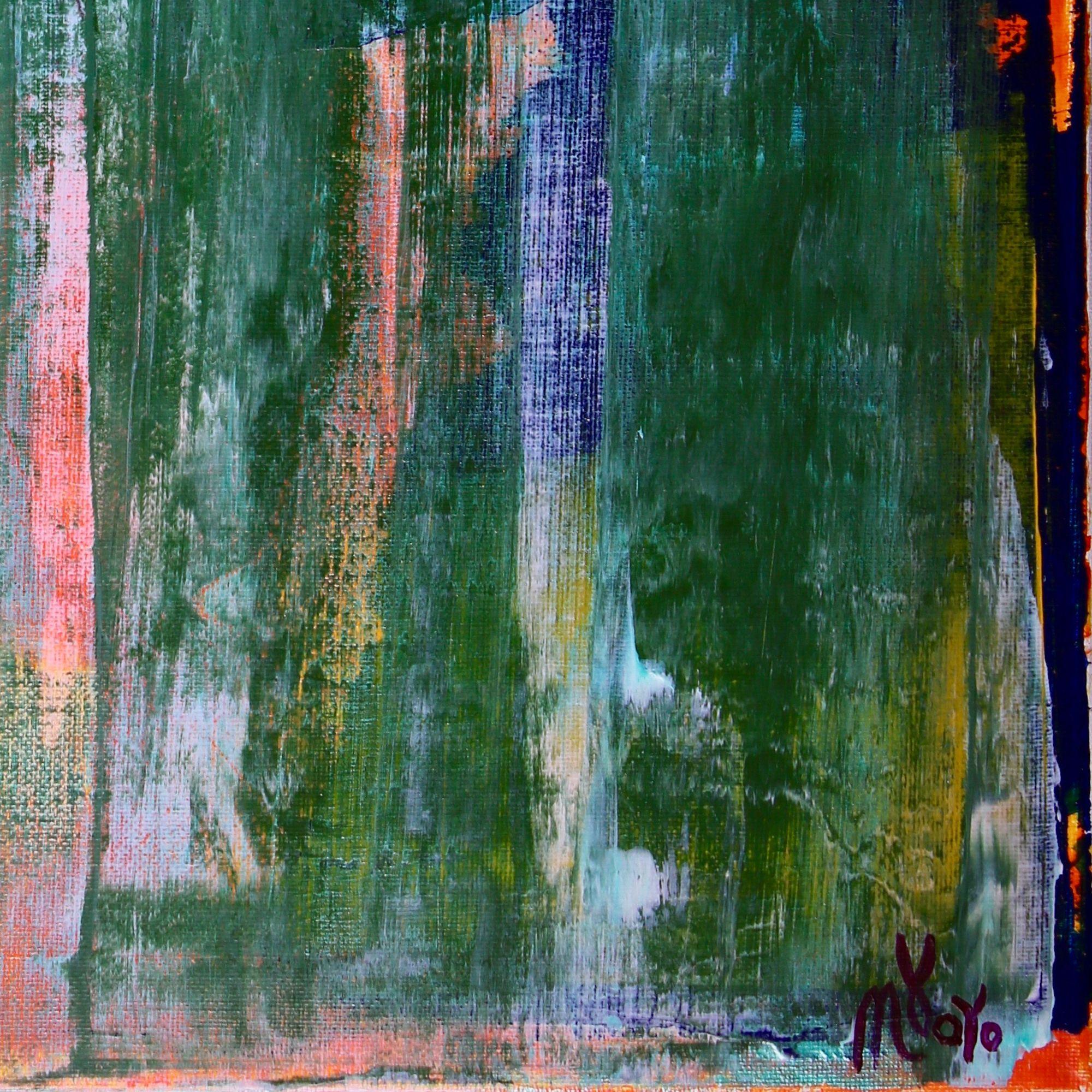 Spectra verde ossido, Pittura, Acrilico su tela - Abstract Painting Nero di Nestor Toro