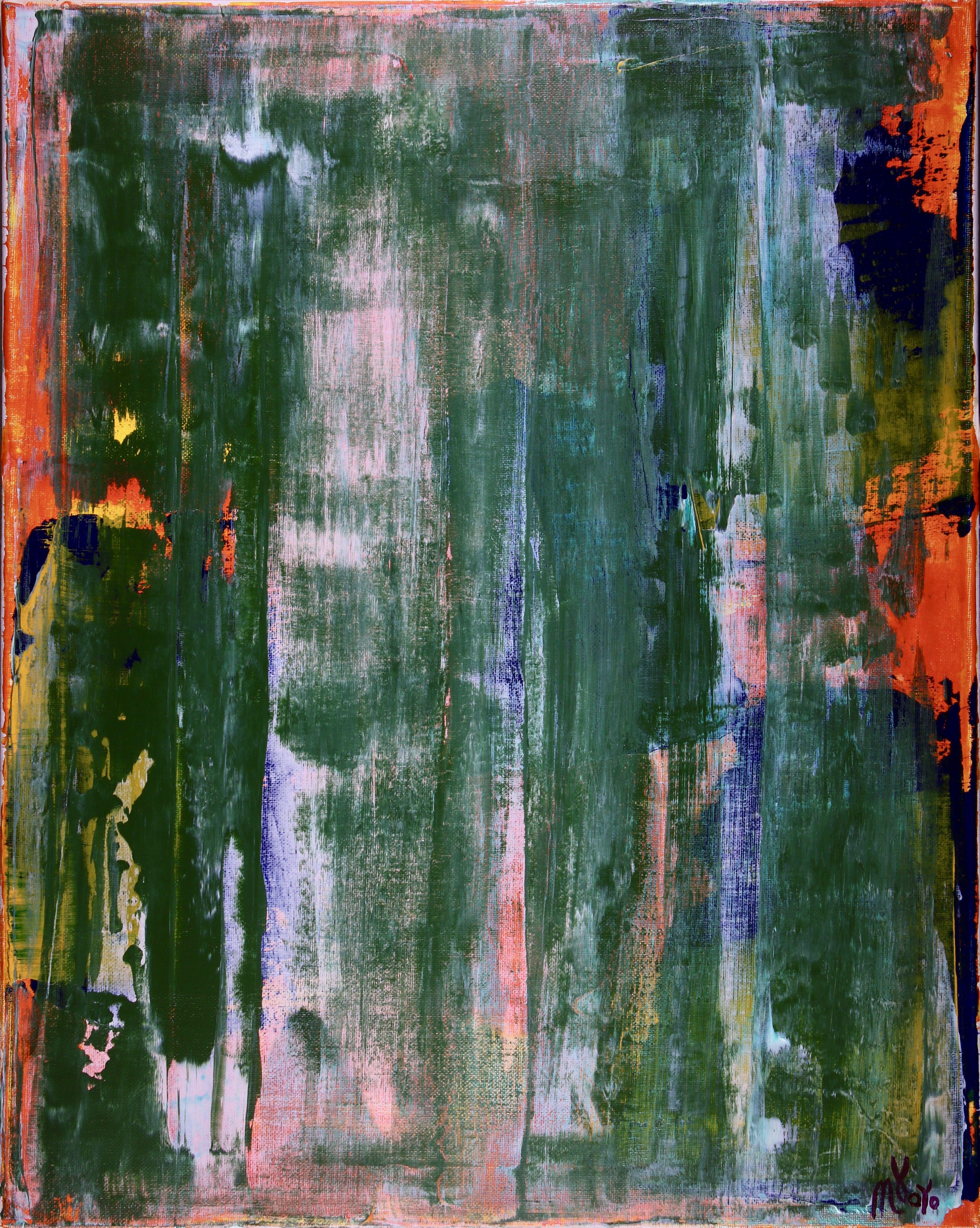 Nestor Toro Abstract Painting - Oxide Green Spectra, Painting, Acrylic on Canvas