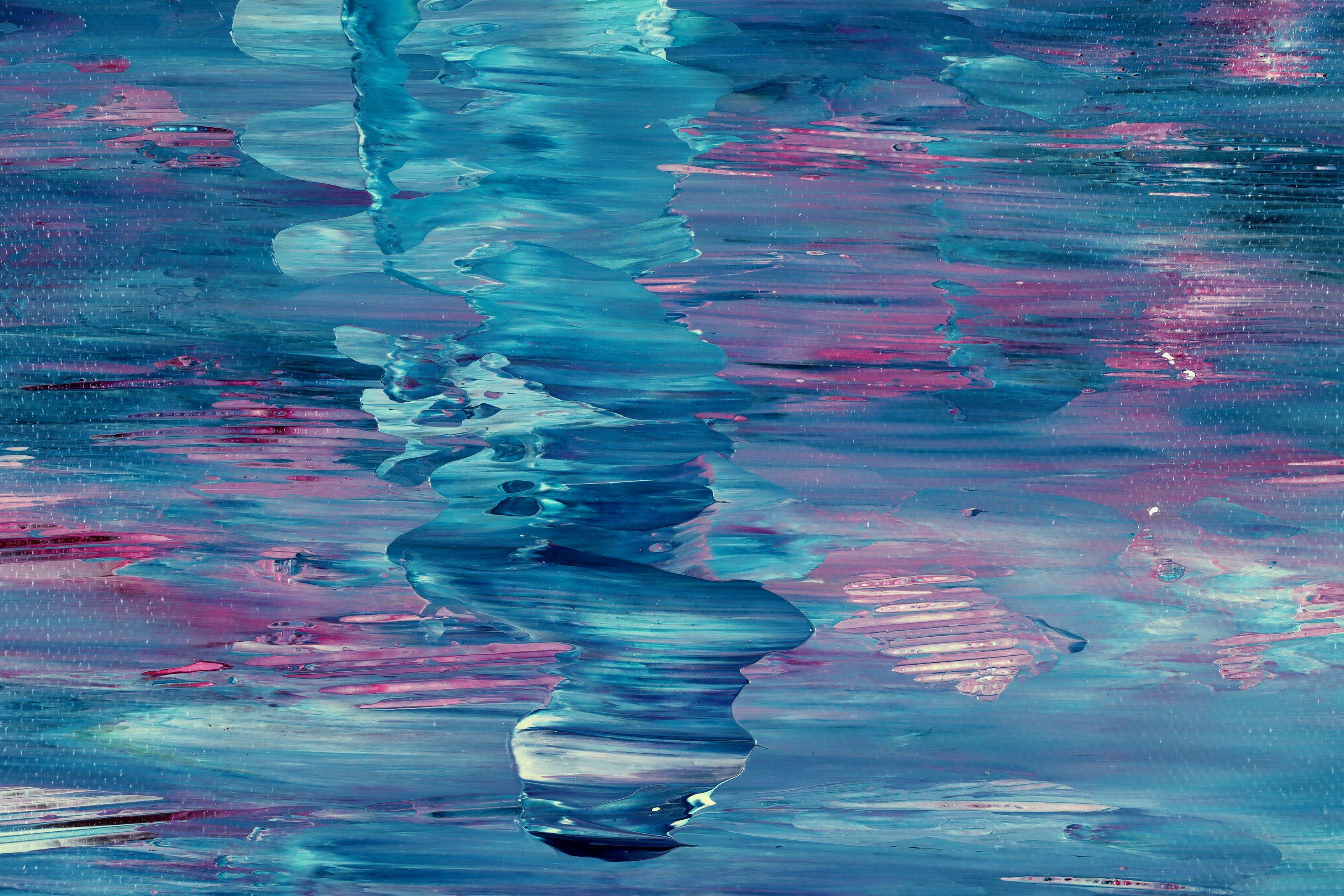 Acryl auf Leinwand in Hellblau und Wasser, Gemälde (Abstrakter Expressionismus), Painting, von Nestor Toro