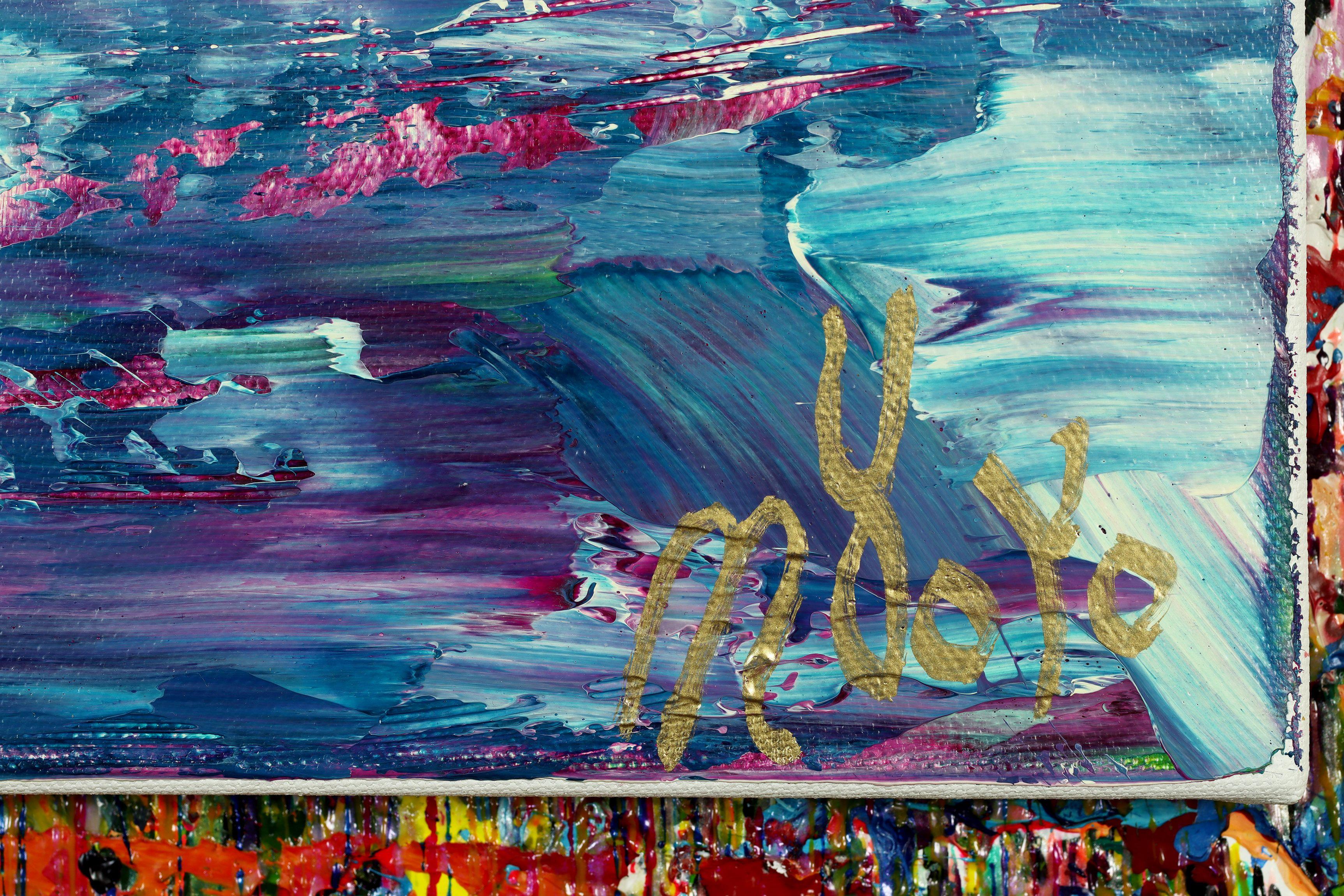 Acryl auf Leinwand in Hellblau und Wasser, Gemälde im Angebot 2