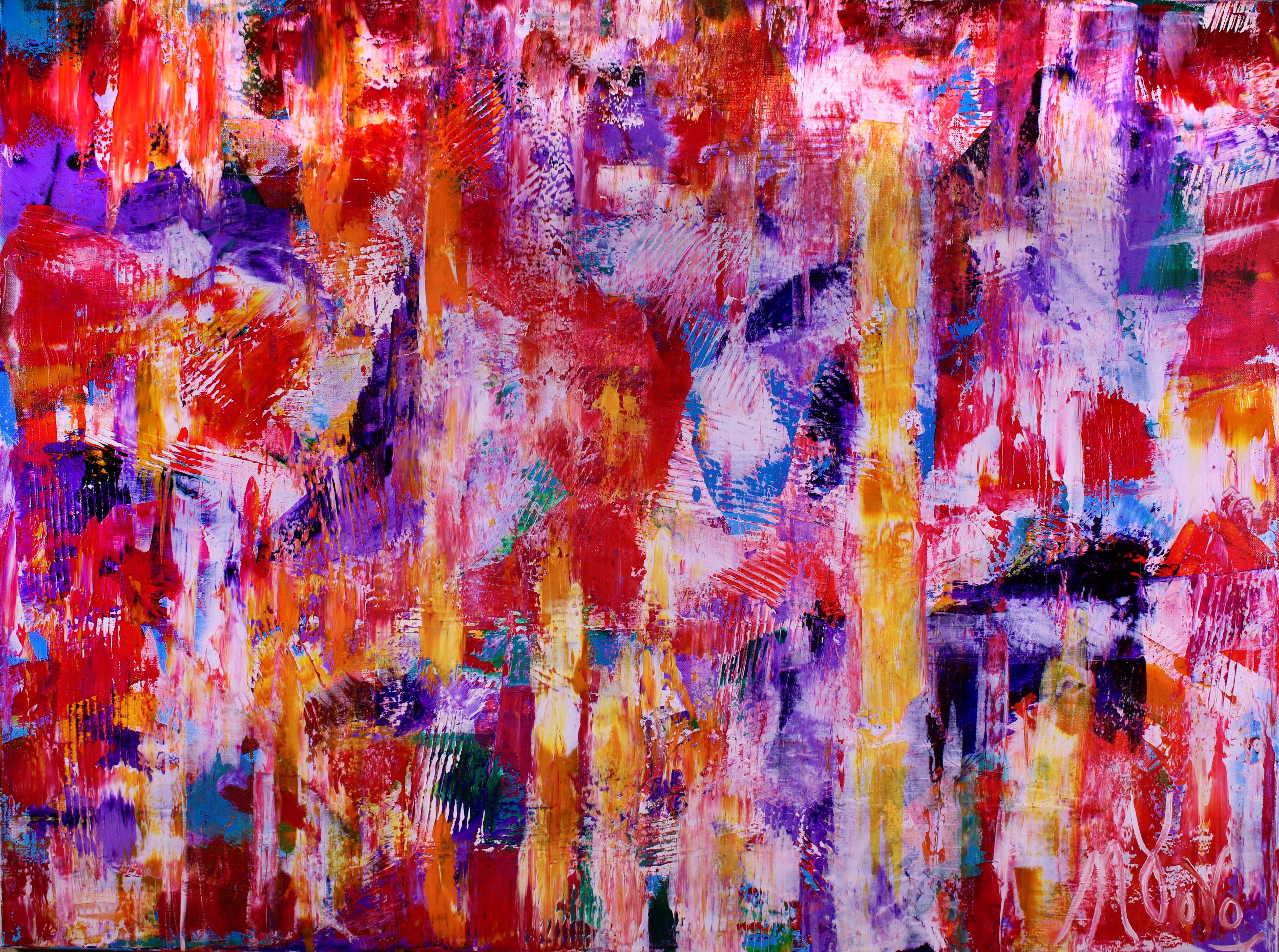 Nestor Toro Abstract Painting - Passion Spectra, Painting, Acrylic on Canvas