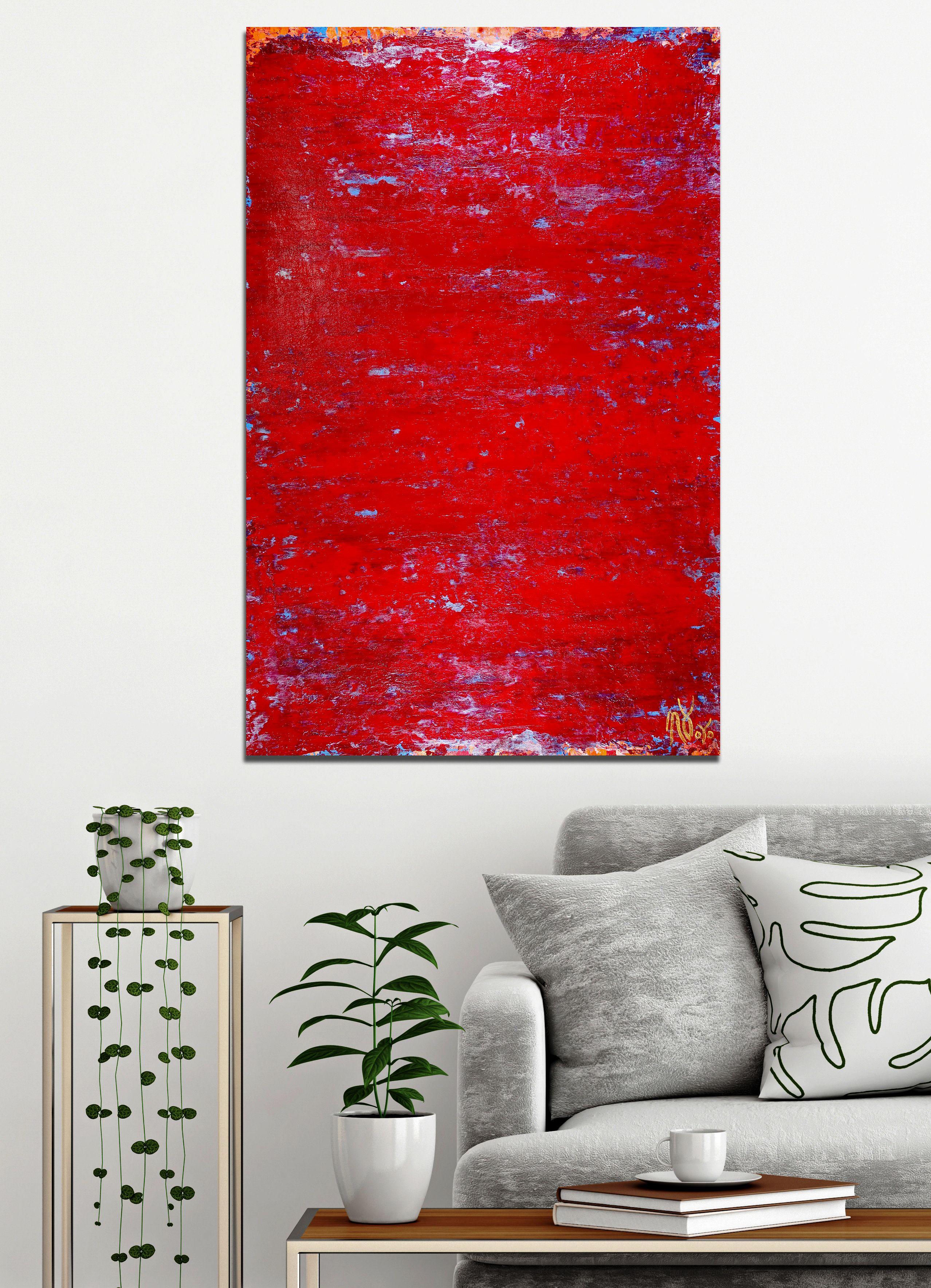 Rojo petrificado, Pintura, Acrílico sobre lienzo - Painting de Nestor Toro