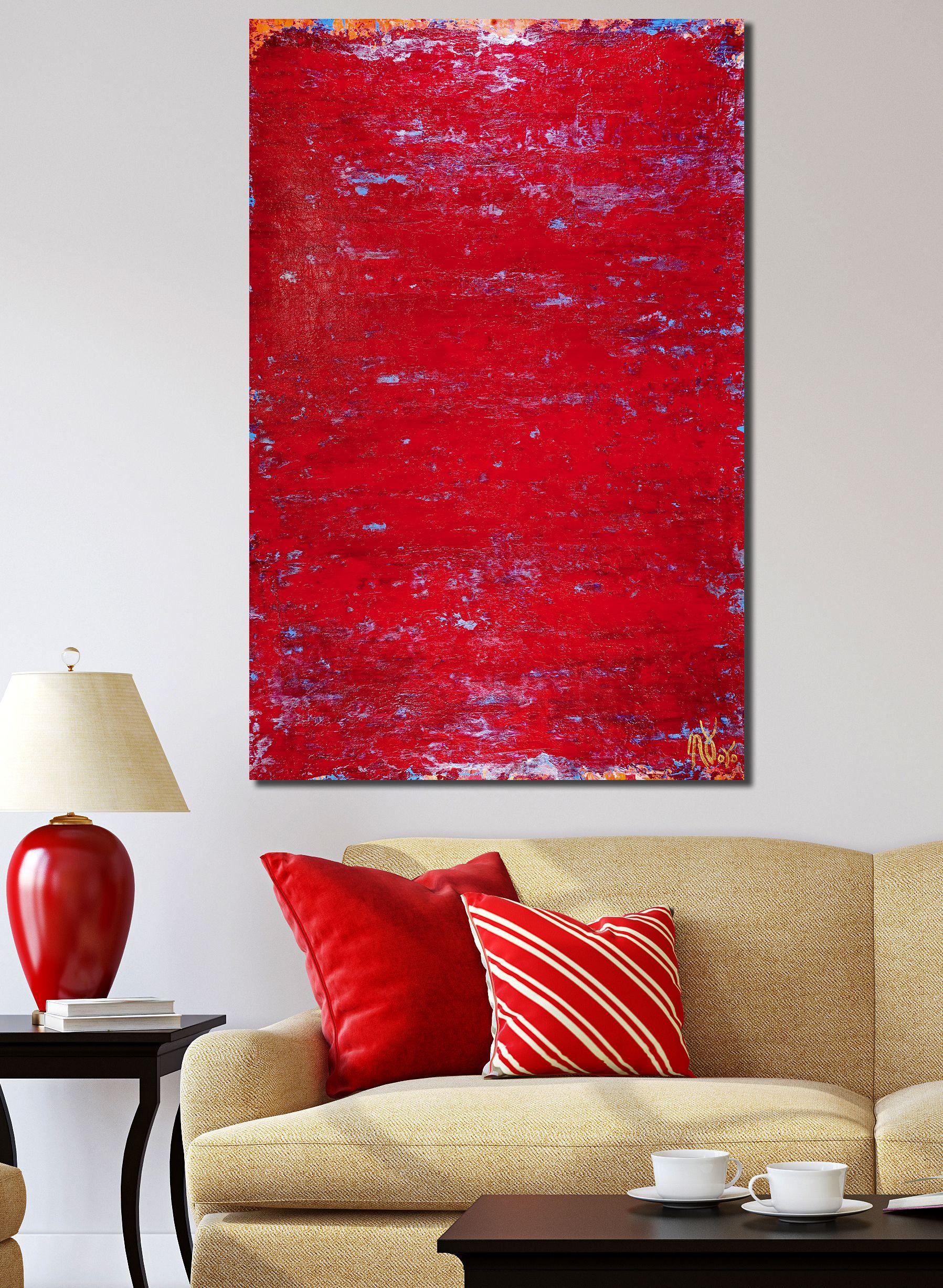 Petrified Red, Painting, Acrylic on Canvas For Sale 1