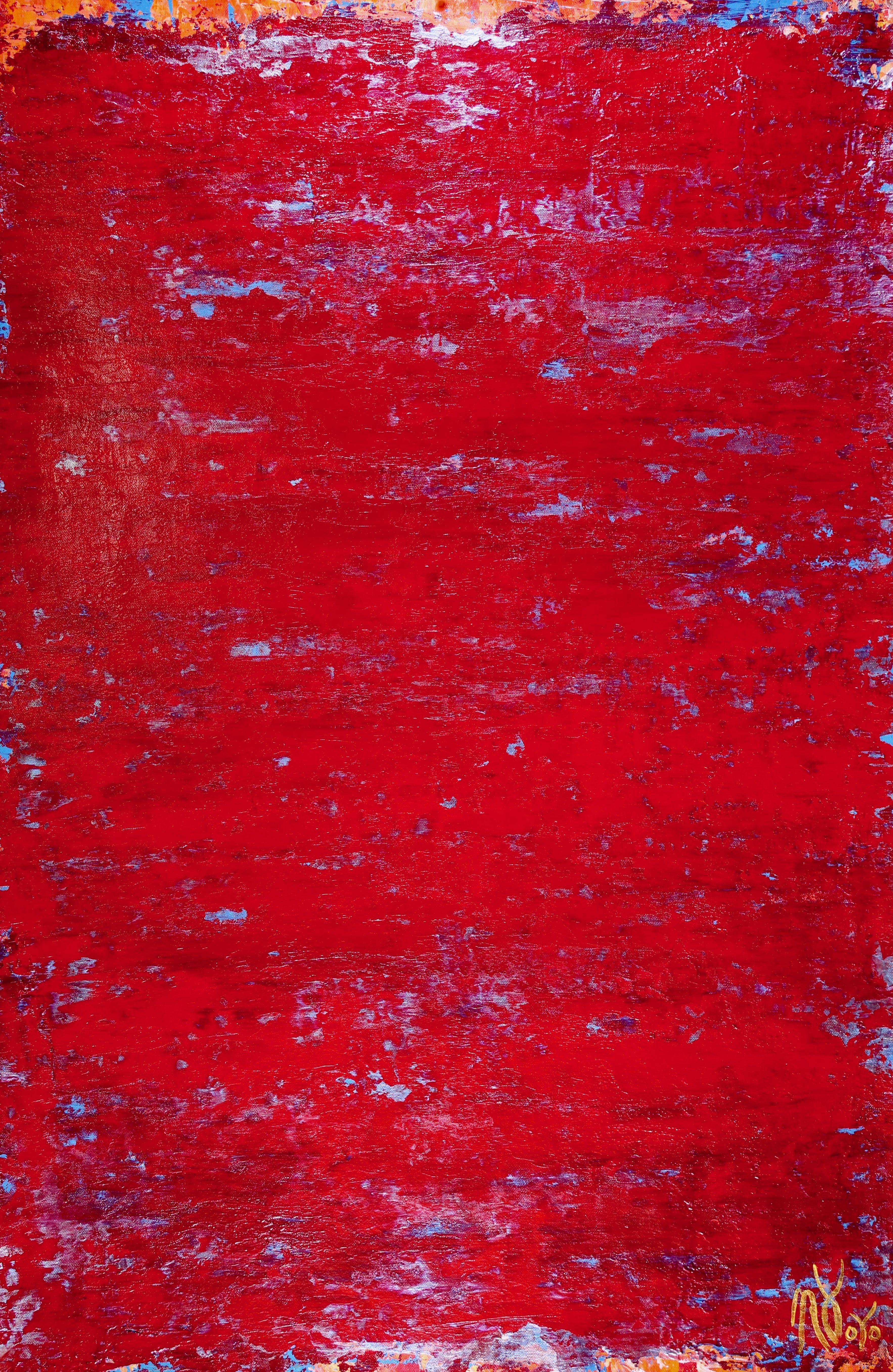 Nestor Toro Abstract Painting - Petrified Red, Painting, Acrylic on Canvas