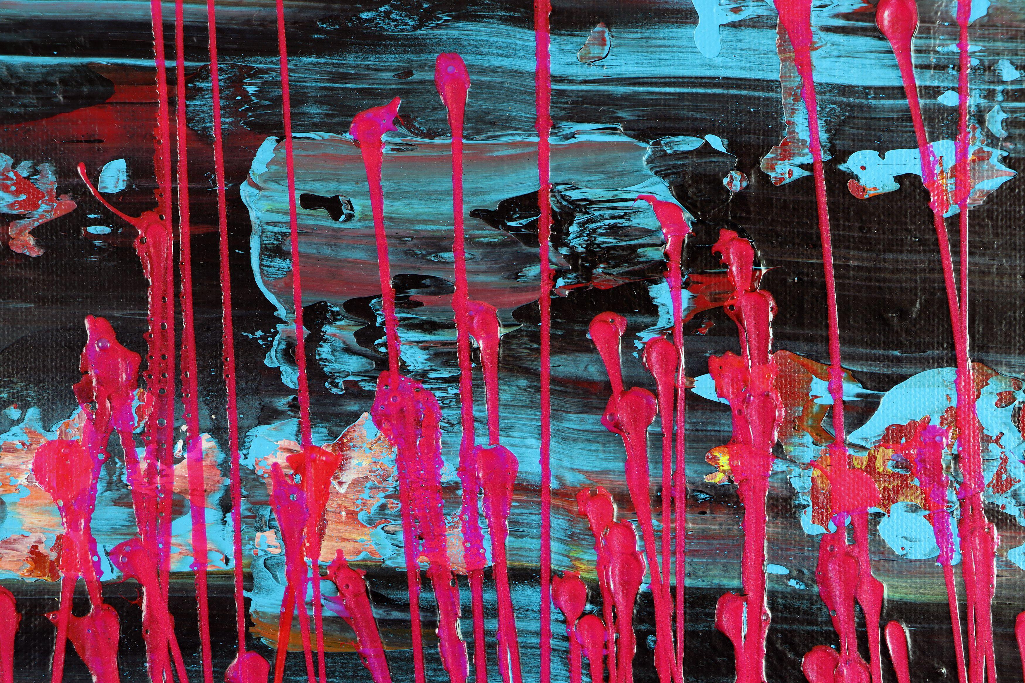 Pink frequencies (Electric panorama), Painting, Acrylic on Canvas 1