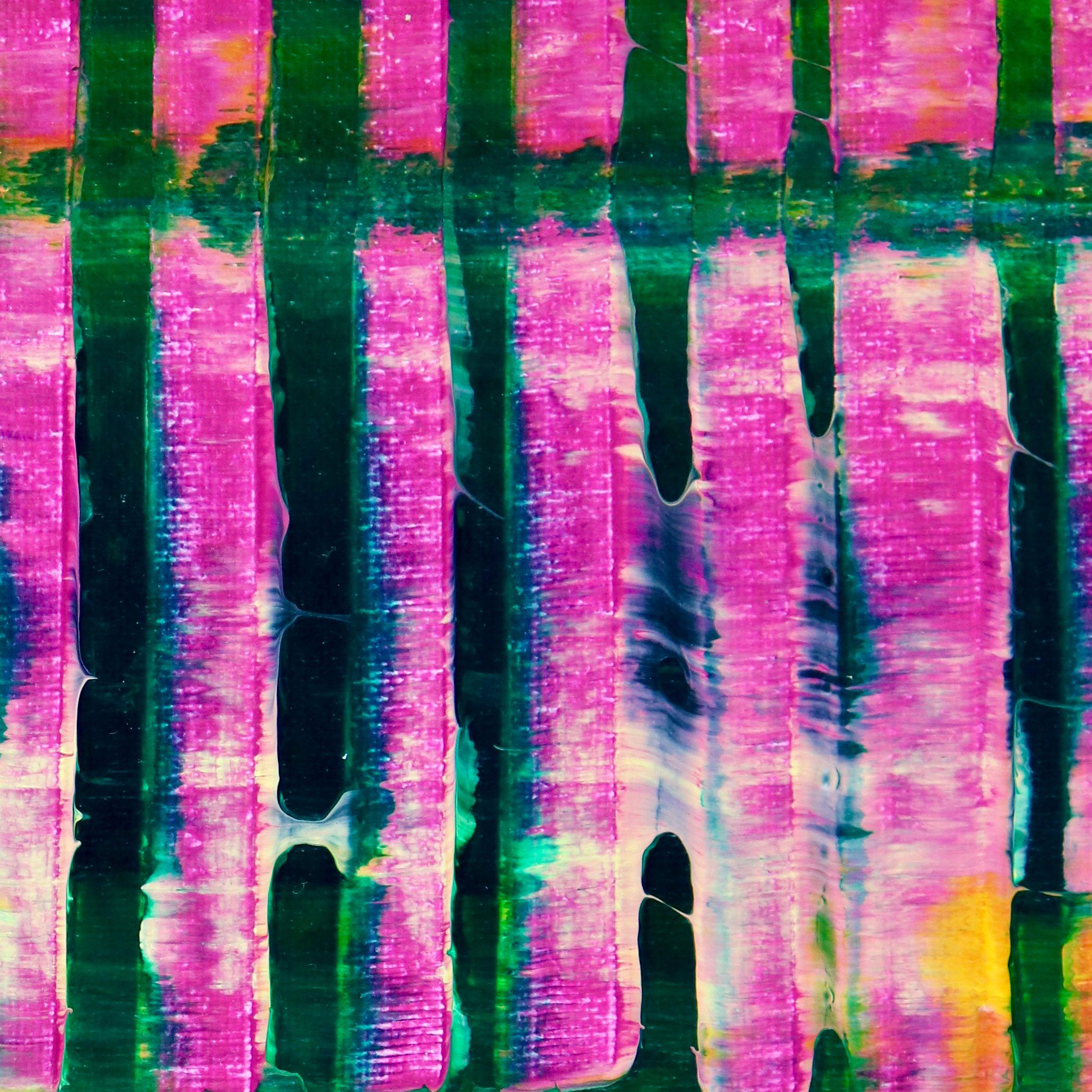 Pink refractions (Green textures) 2, Painting, Acrylic on Canvas For Sale 1