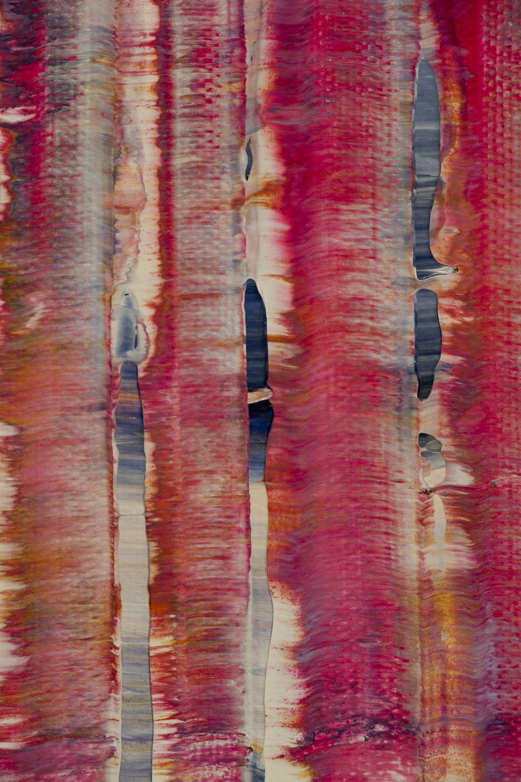 Spettri rosa e luci 3, Pittura, Acrilico su tela - Abstract Painting Marrone di Nestor Toro