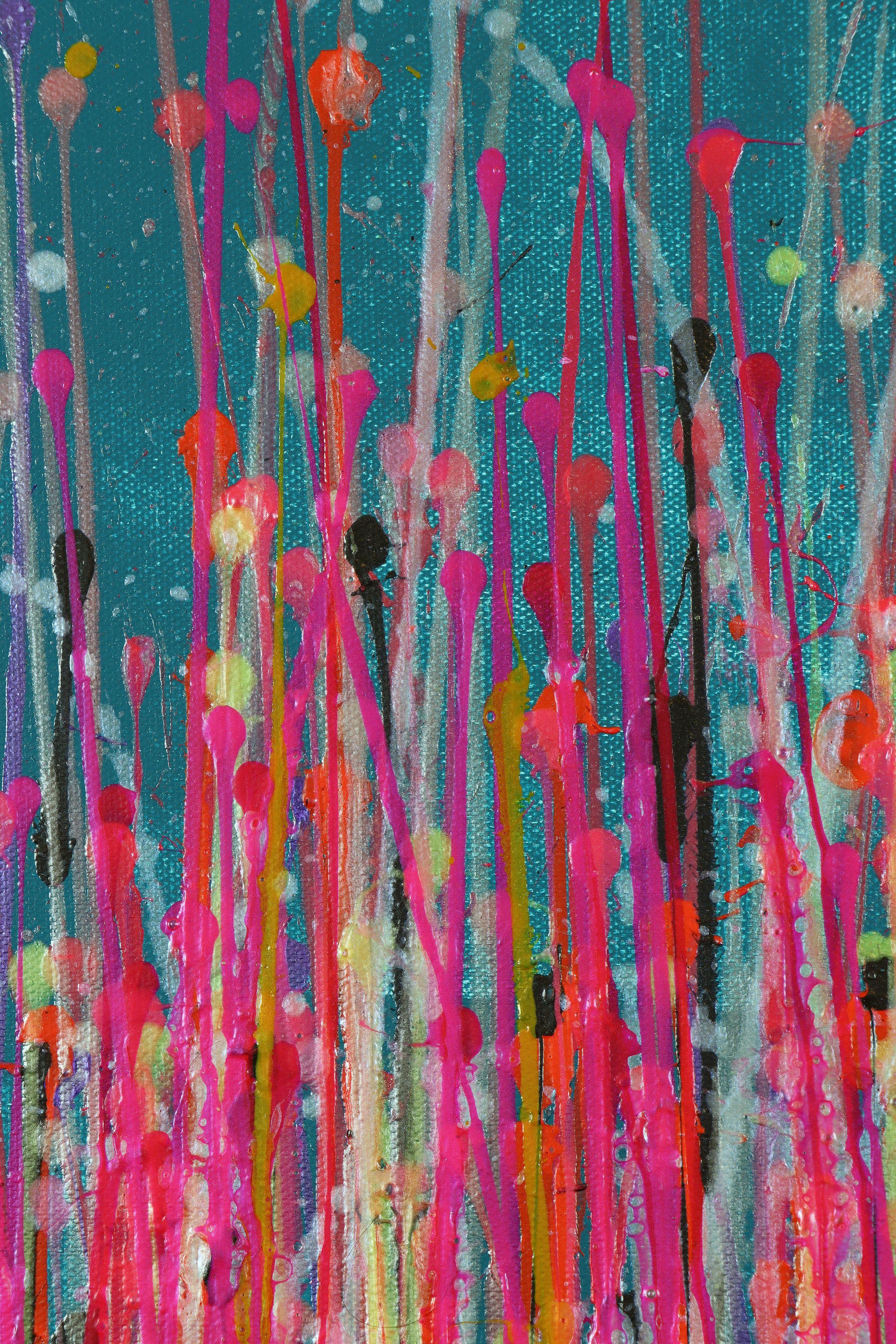 Pink takeover (über Silberblau) 5, Gemälde, Acryl auf Leinwand (Abstrakt), Painting, von Nestor Toro