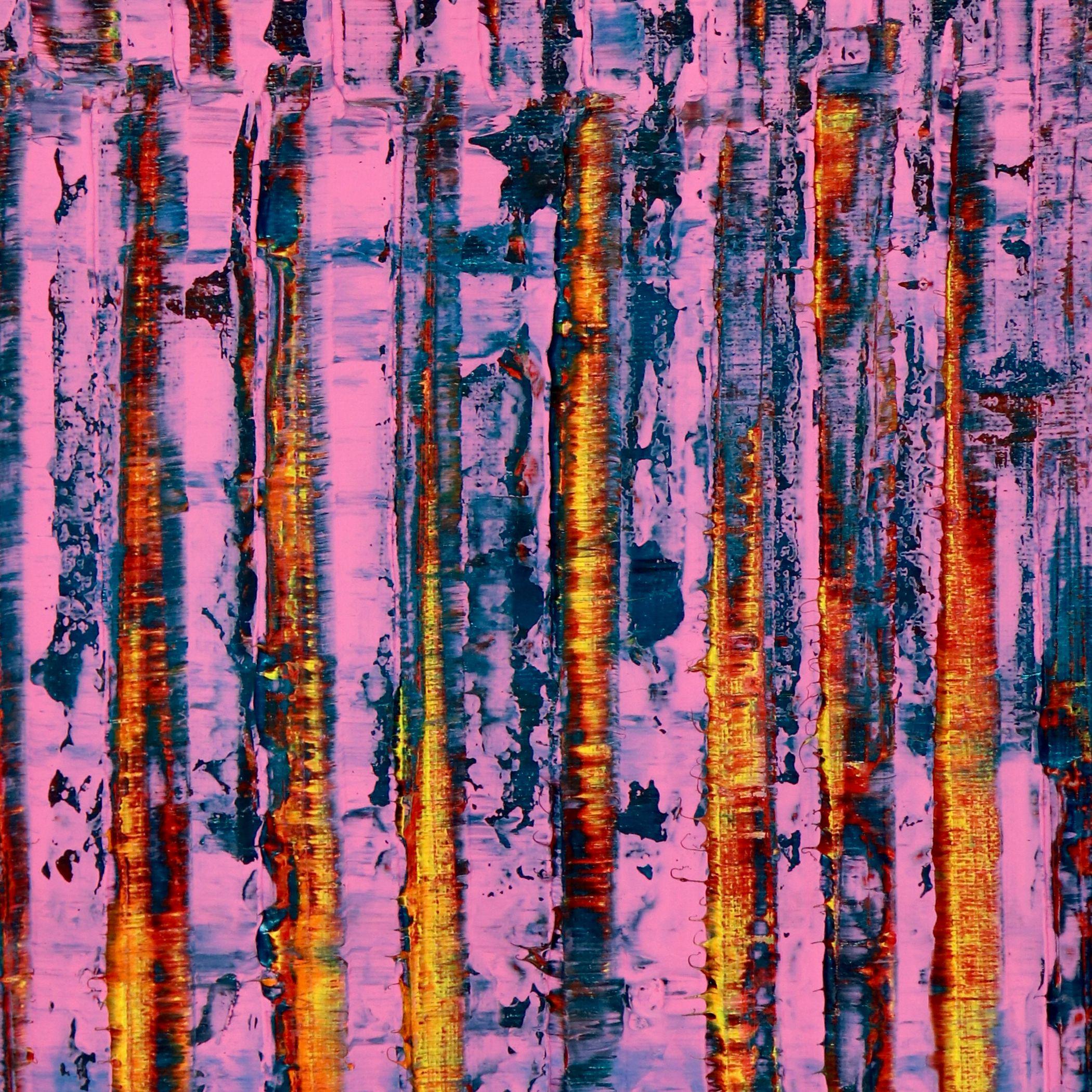Pink takeover (Yellow lights), Painting, Acrylic on Canvas For Sale 2