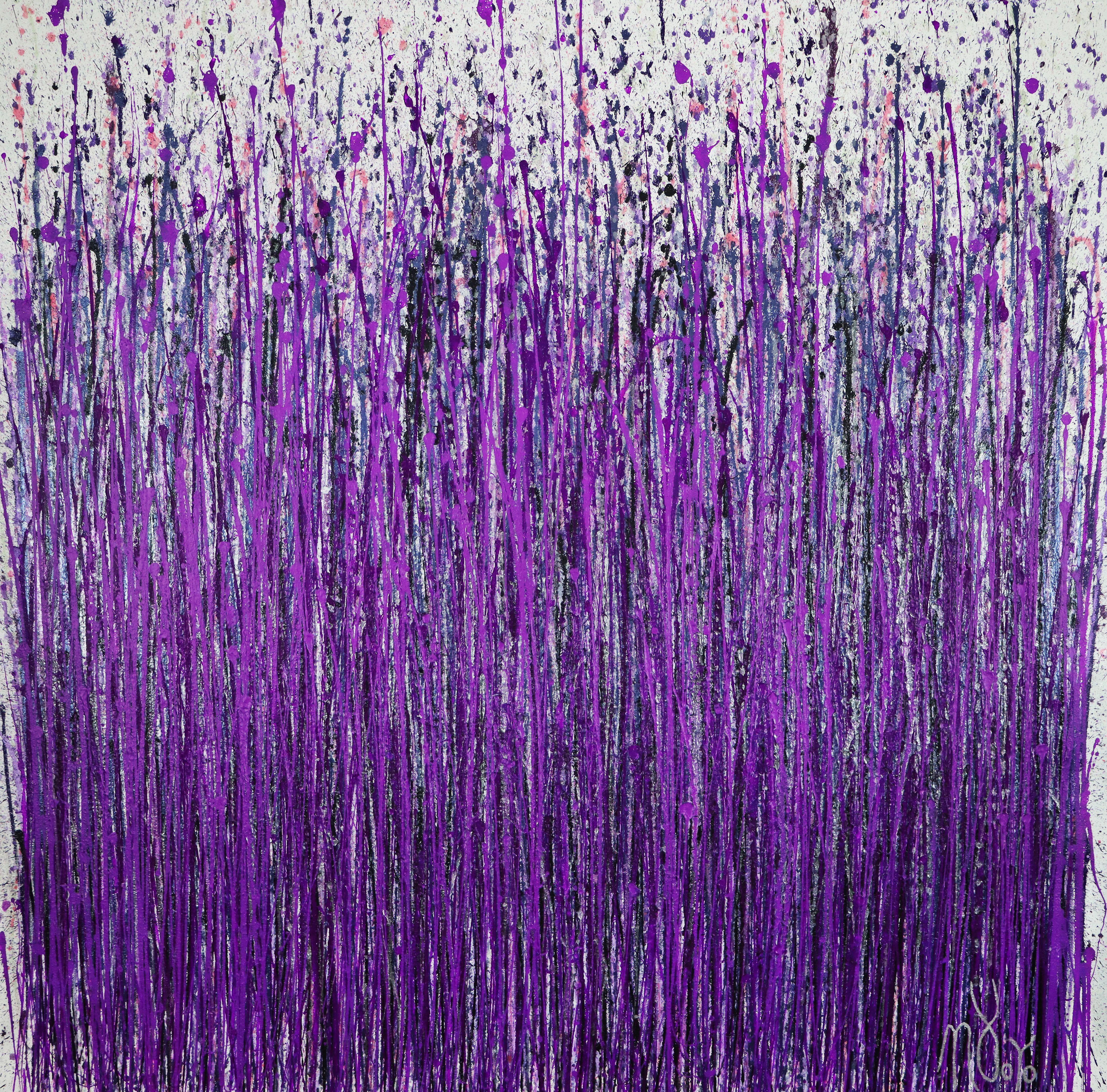 Nestor Toro Abstract Painting - Provence (Lavender Imagery), Painting, Acrylic on Canvas