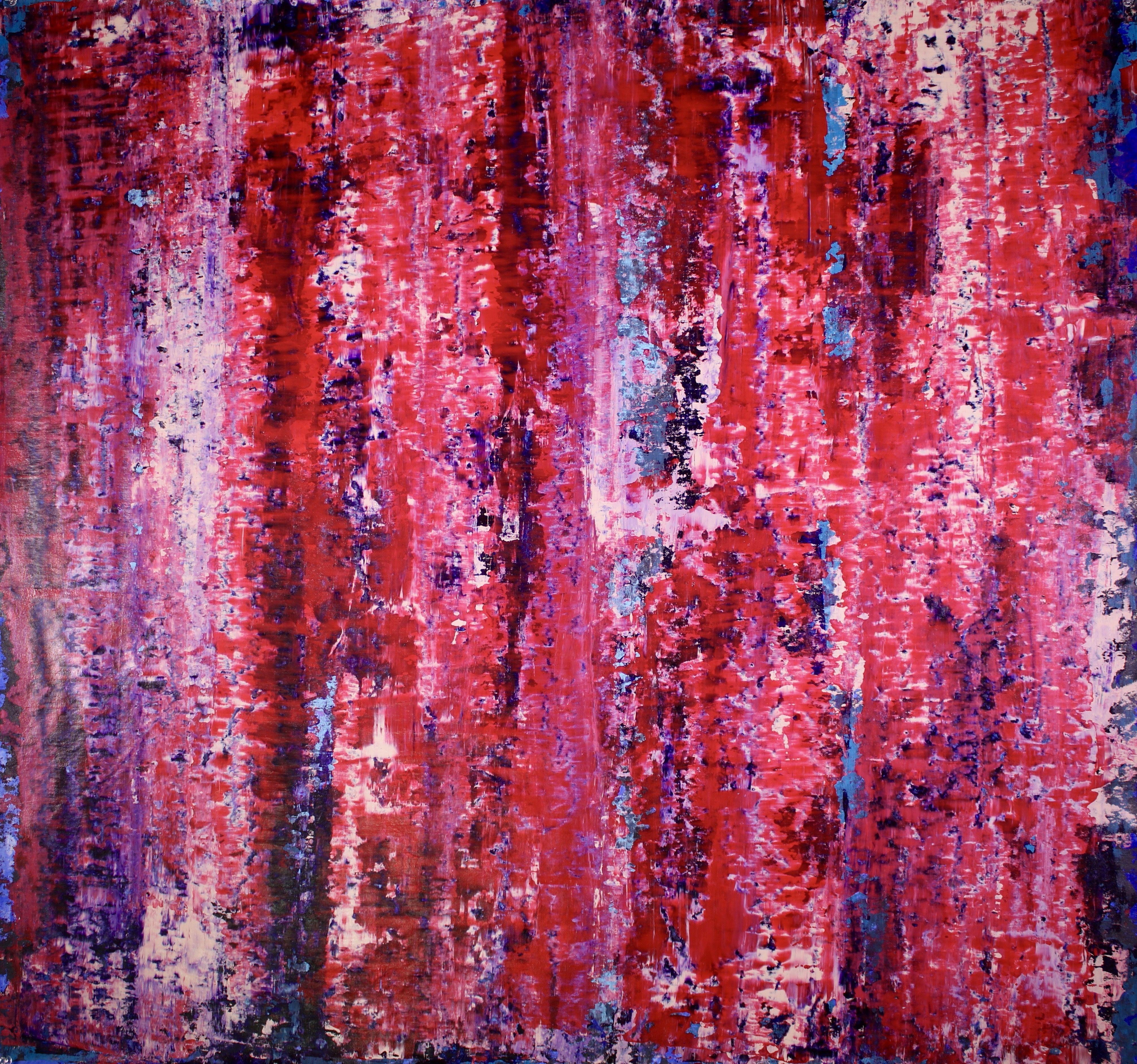 Viola e blu lontano, Pittura, Acrilico su tela in vendita 1