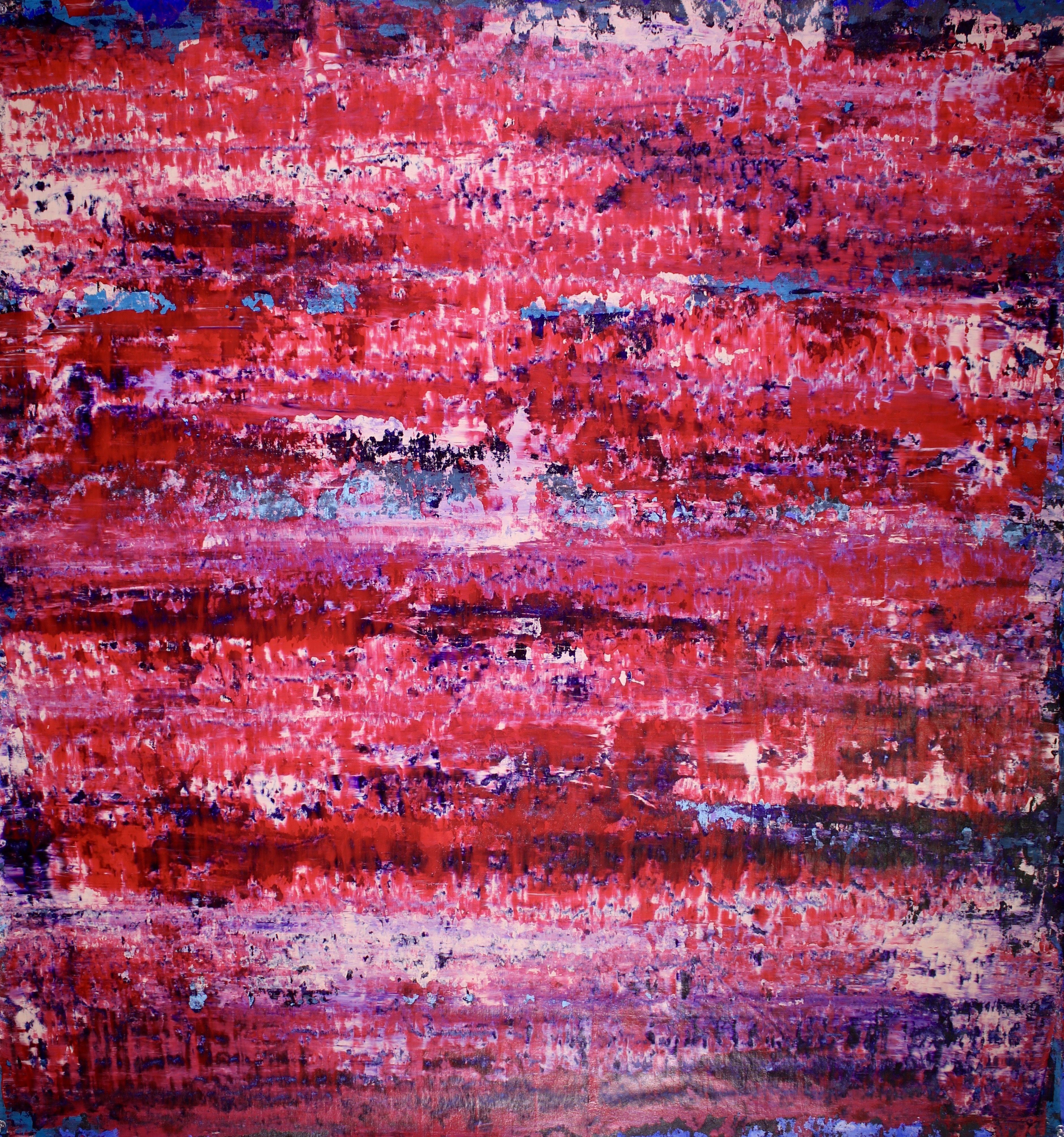 Abstract Painting di Nestor Toro - Viola e blu lontano, Pittura, Acrilico su tela