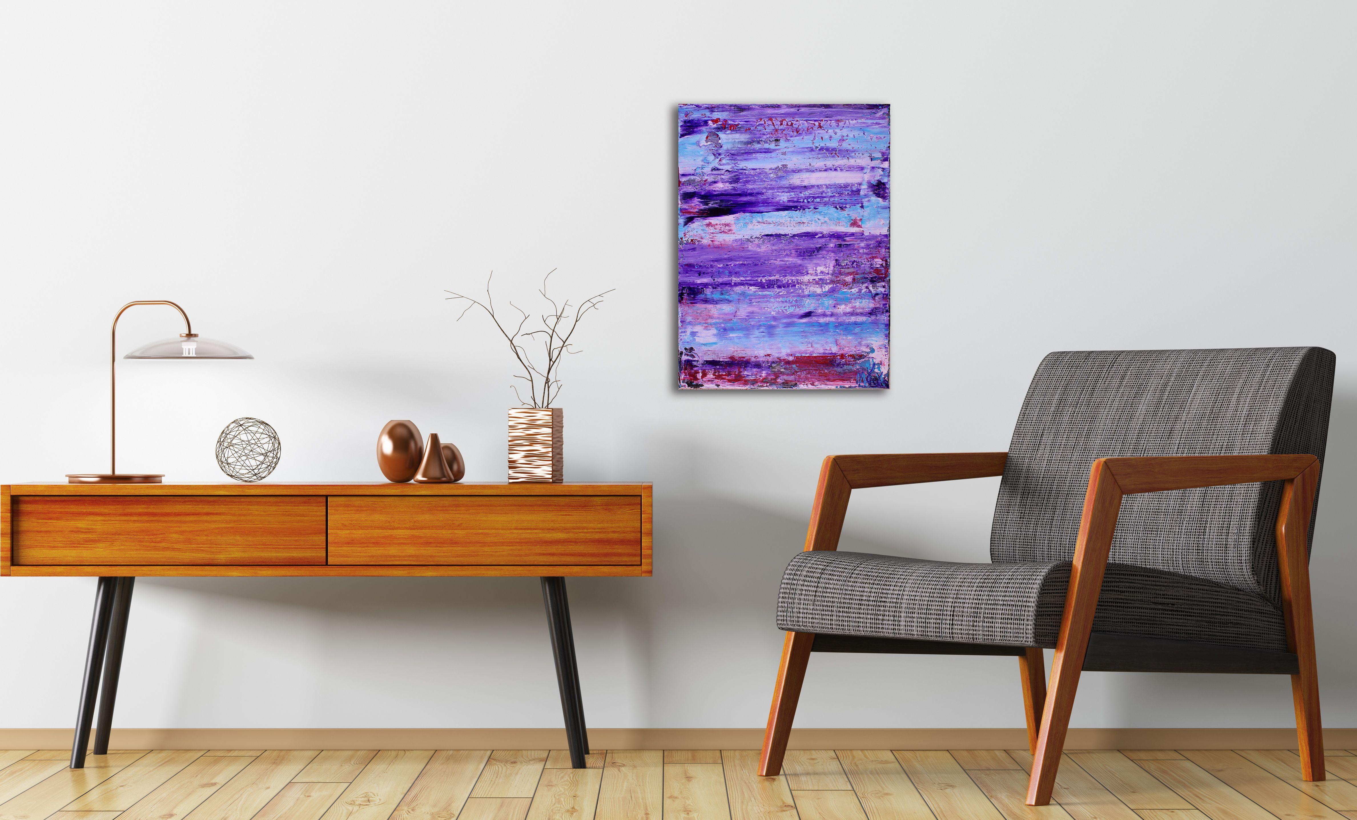 Purple Eclipse 2, Pittura, Acrilico su tela - Painting Astratto di Nestor Toro