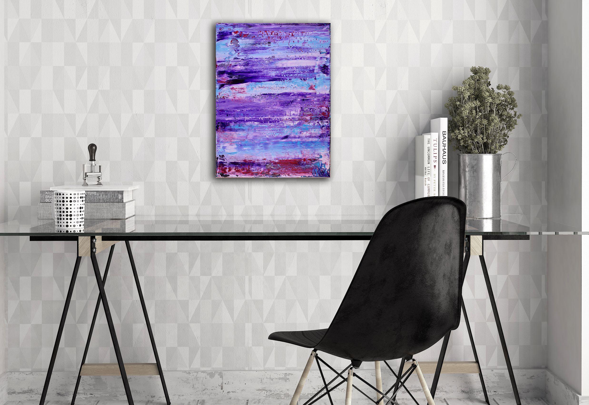 Purple Eclipse 2, Pittura, Acrilico su tela - Abstract Painting Viola di Nestor Toro