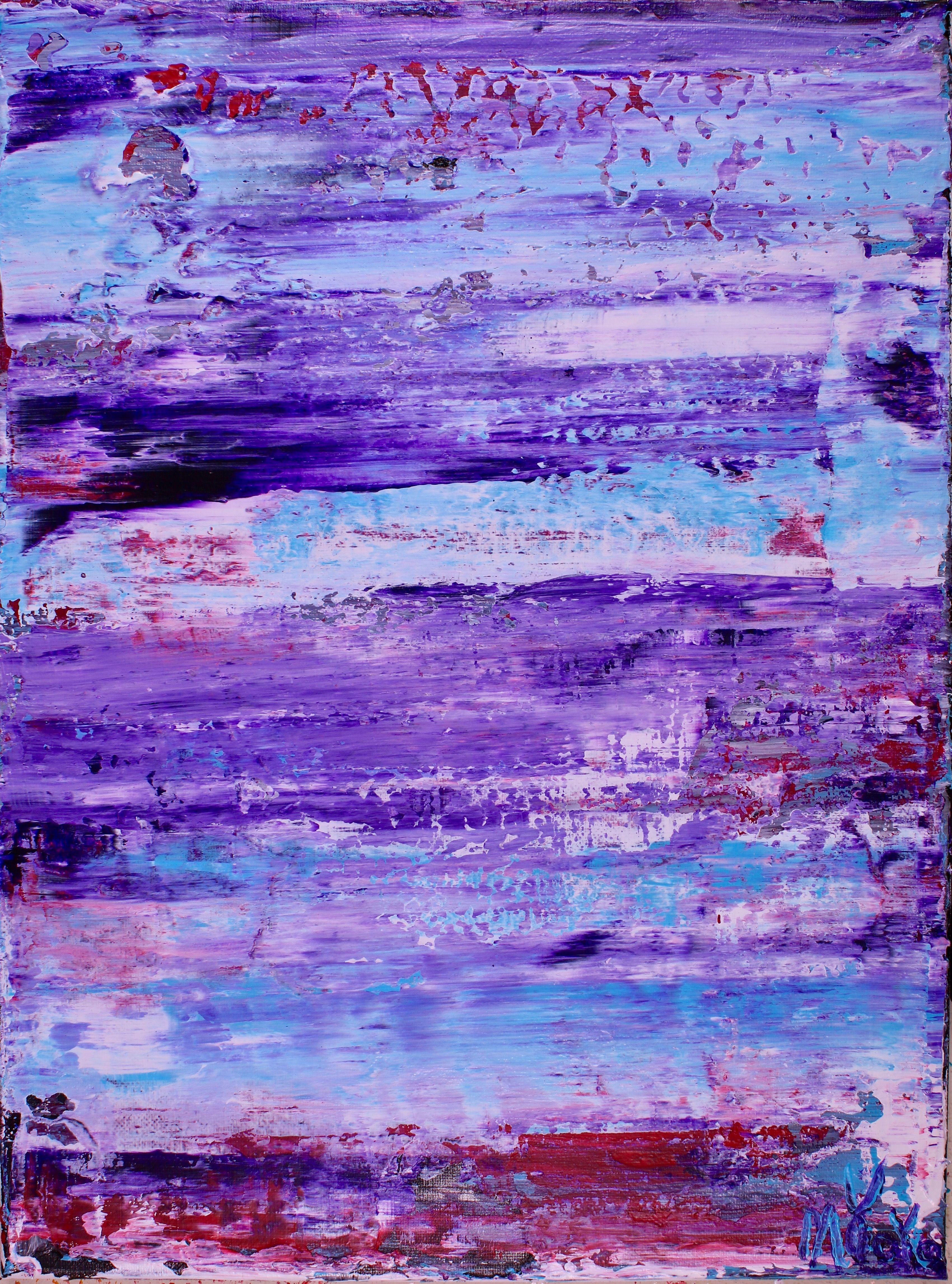 Abstract Painting di Nestor Toro - Purple Eclipse 2, Pittura, Acrilico su tela