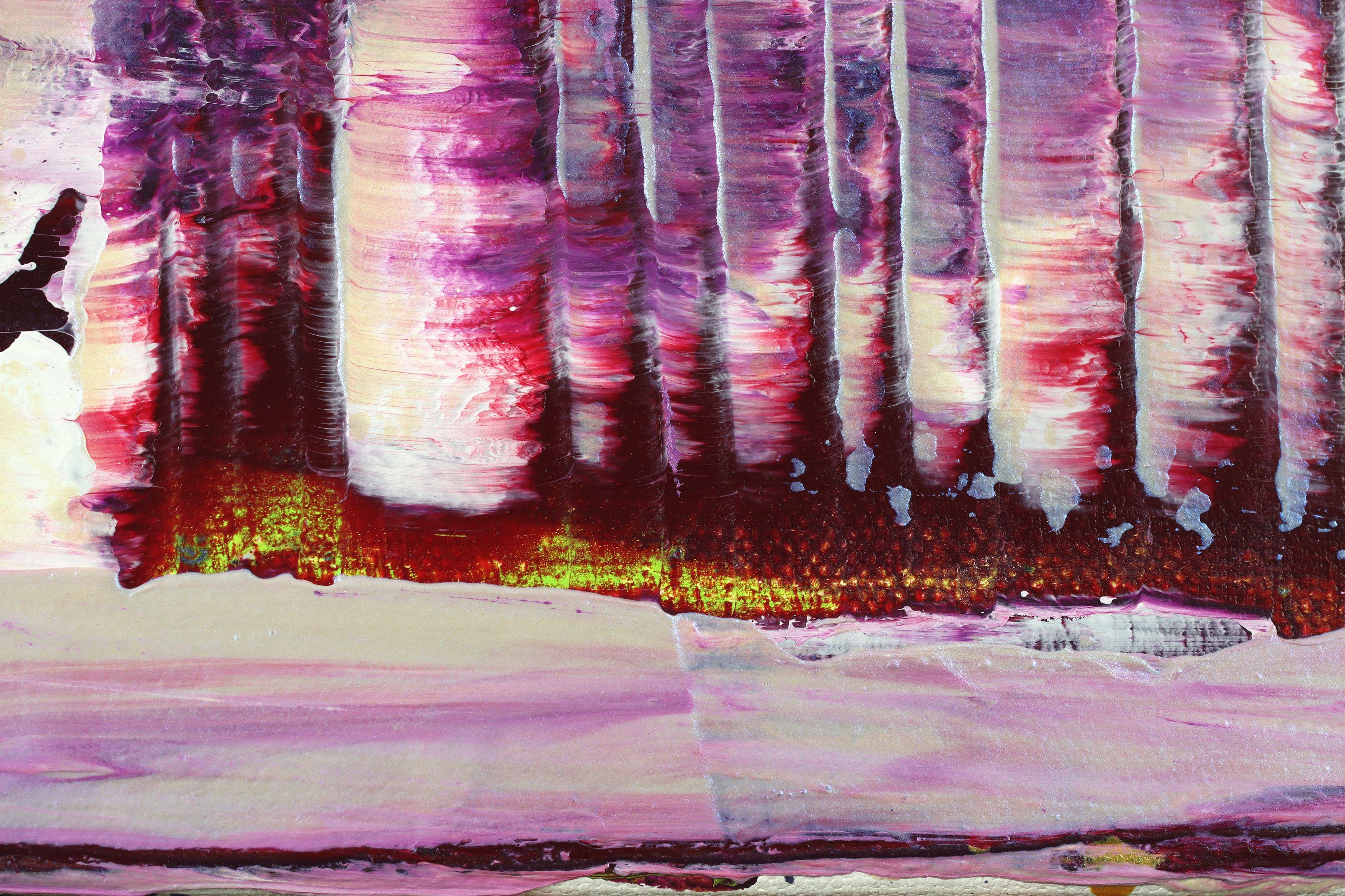 Panorama viola (Blu cangiante) 2, Pittura, Acrilico su tela - Abstract Painting Grigio di Nestor Toro