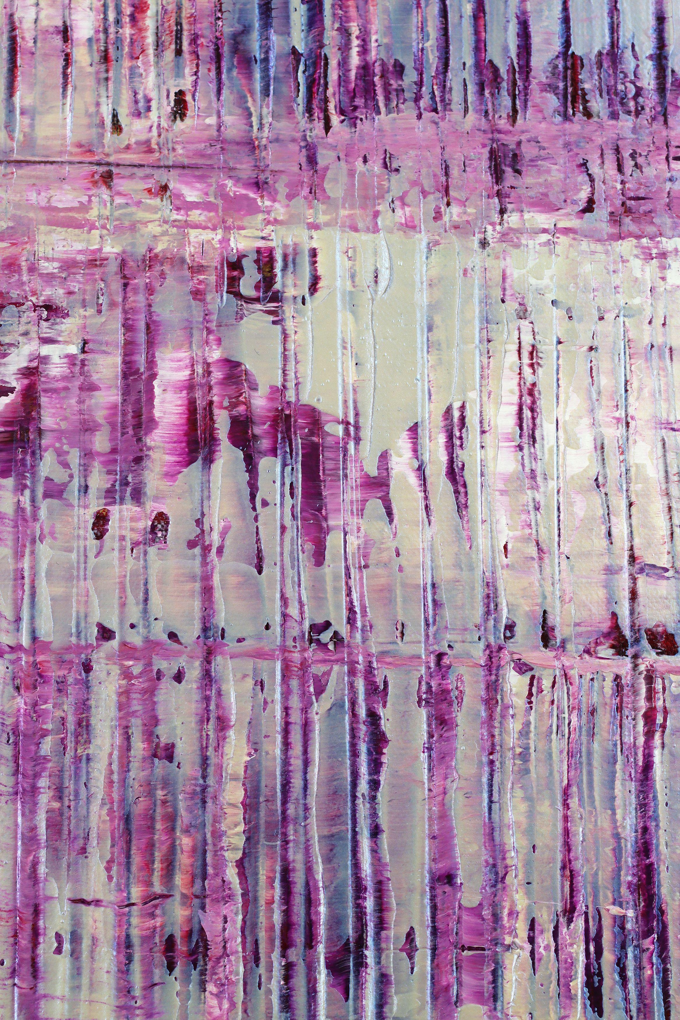 Acrilico su tela  Astratto pronto da appendere    Campo di colore astratto con texture e forme audaci. Sfumature di viola con blu iridescente... tanta luce. Questo quadro arriva montato in una tela di legno, con i lati dipinti, firmato sul davanti.