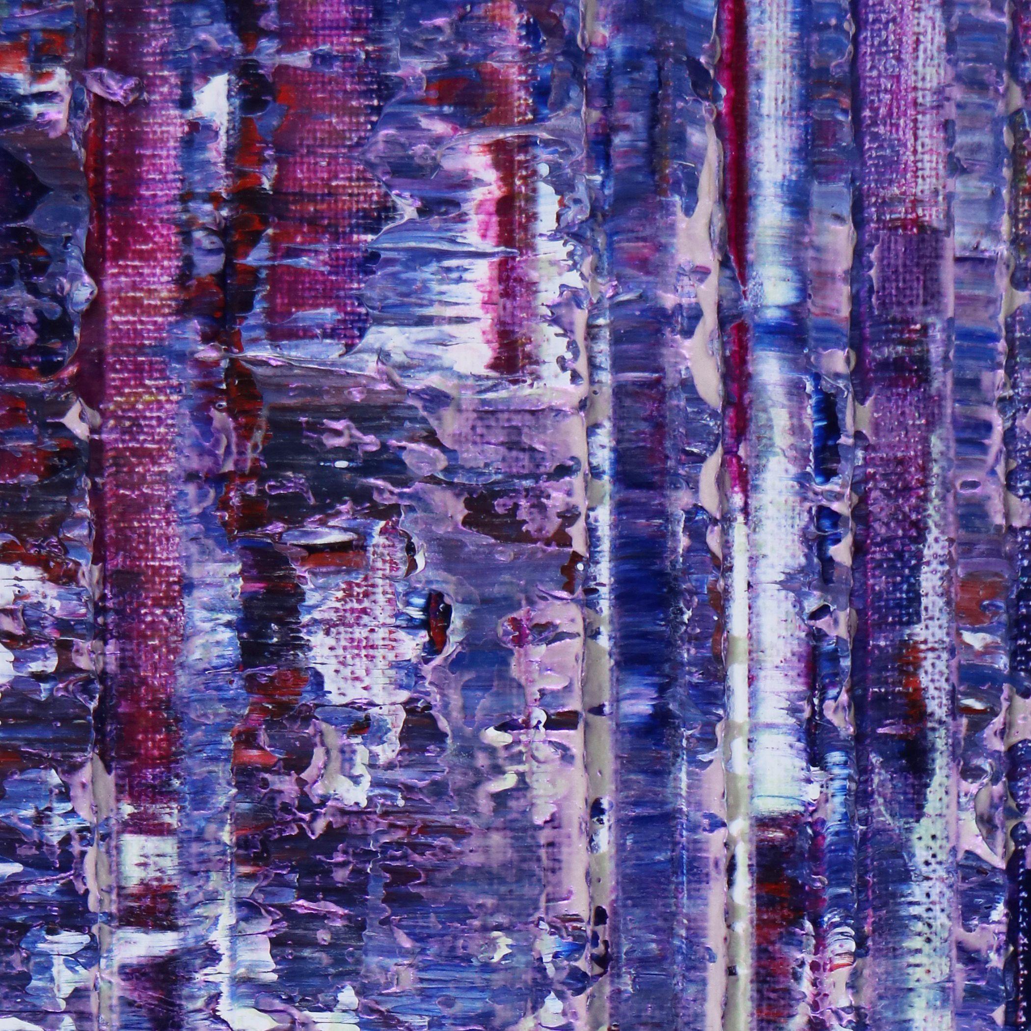 Purple panorama (Purple lights), Painting, Acrylic on Canvas For Sale 1
