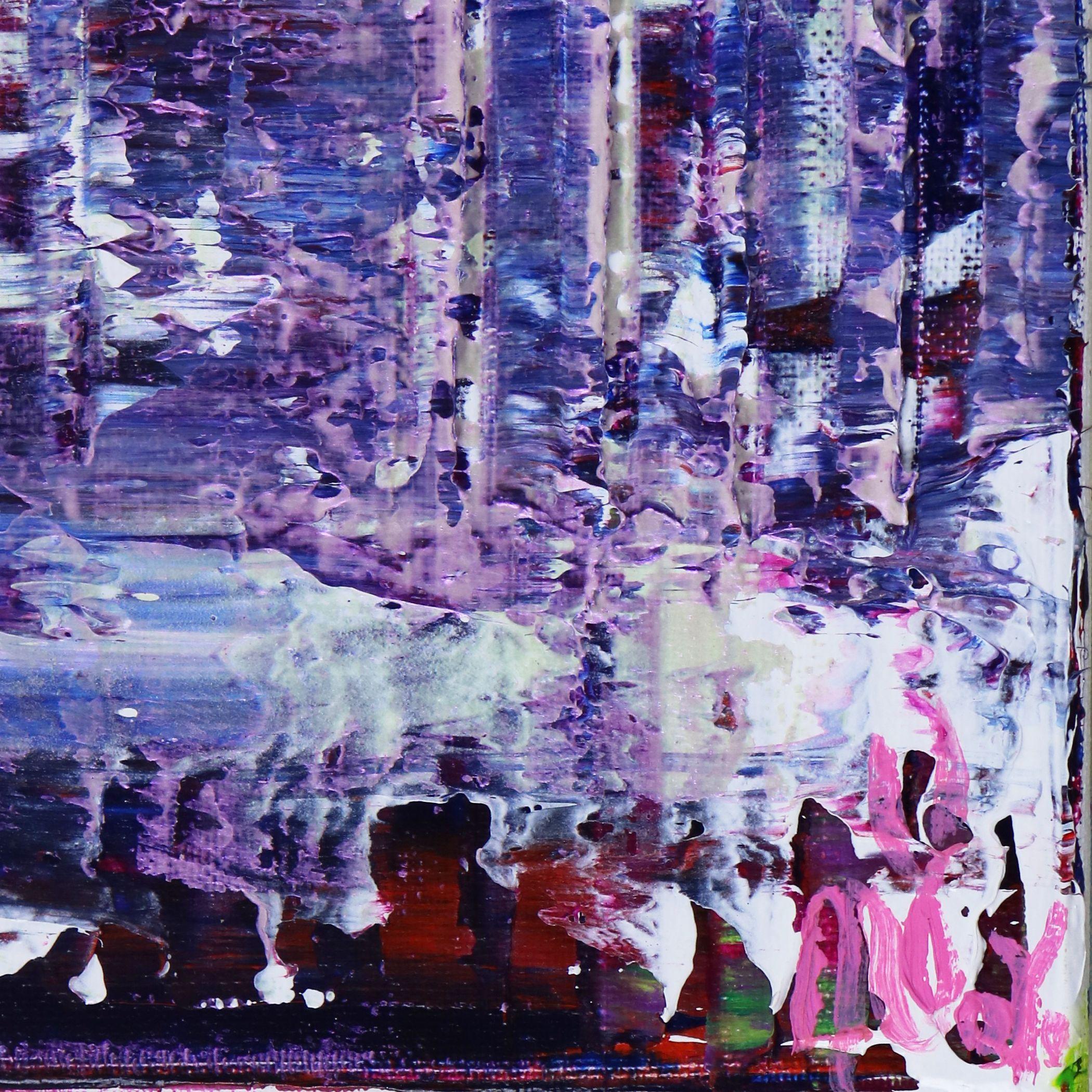 Panorama morado (Luces moradas), Pintura, Acrílico sobre lienzo - Abstract Painting Púrpura de Nestor Toro