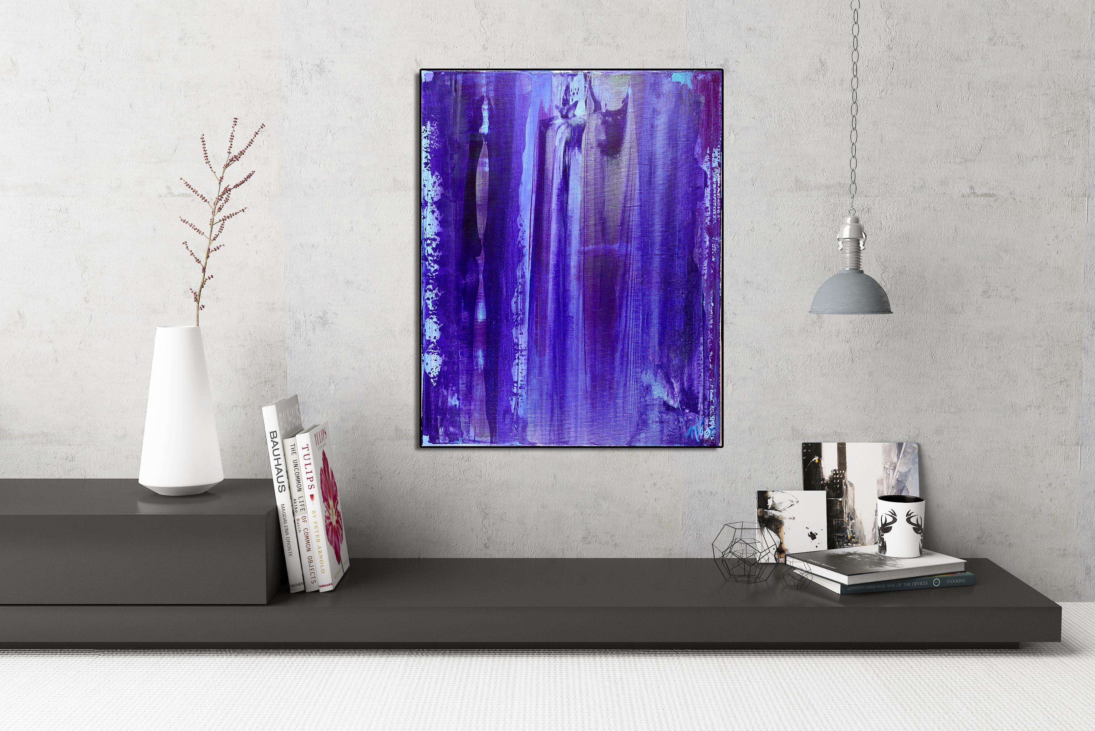 Purple Rain 1, Pittura, Acrilico su tela - Painting di Nestor Toro