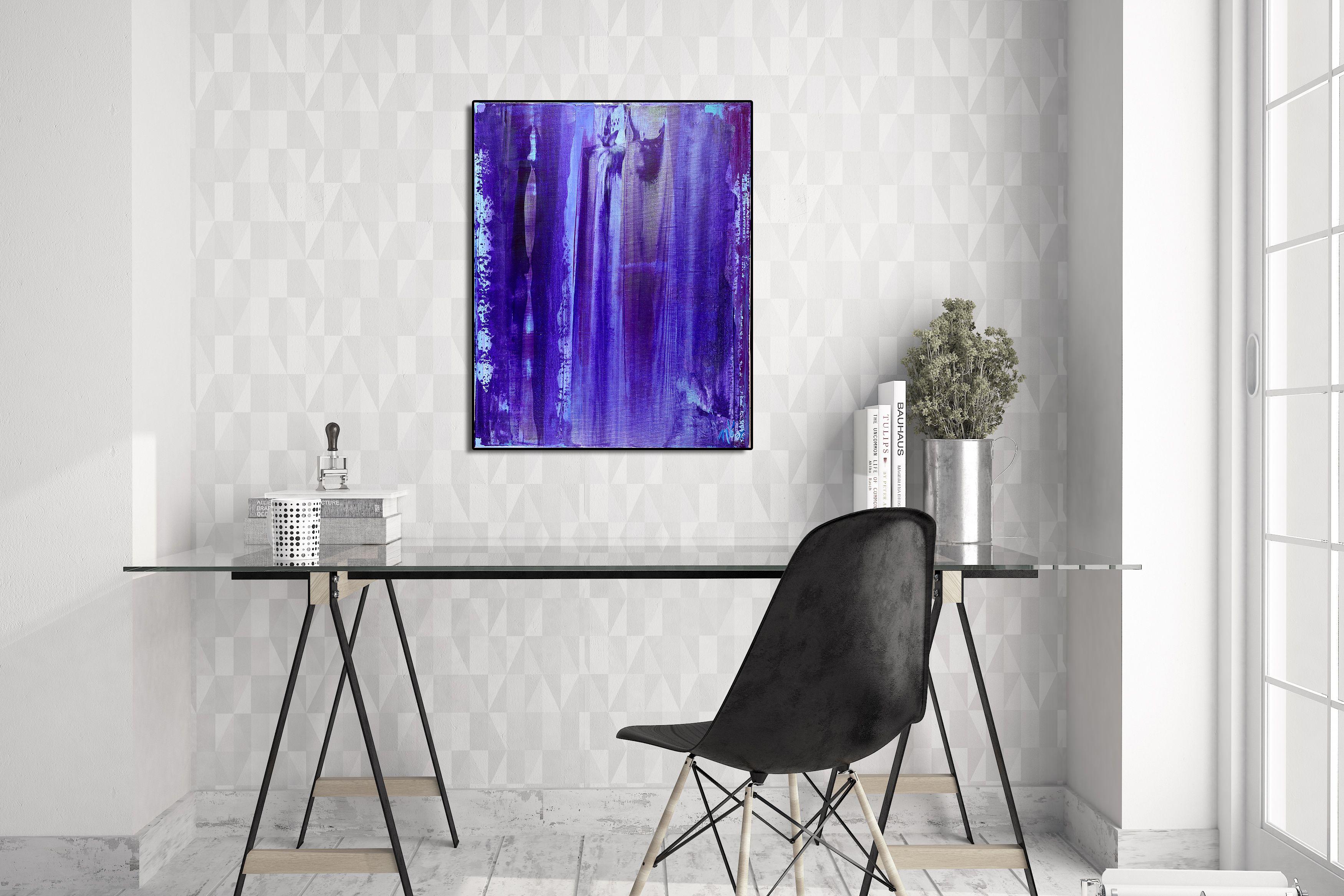 Purple Rain 1, Pittura, Acrilico su tela - Painting Astratto di Nestor Toro