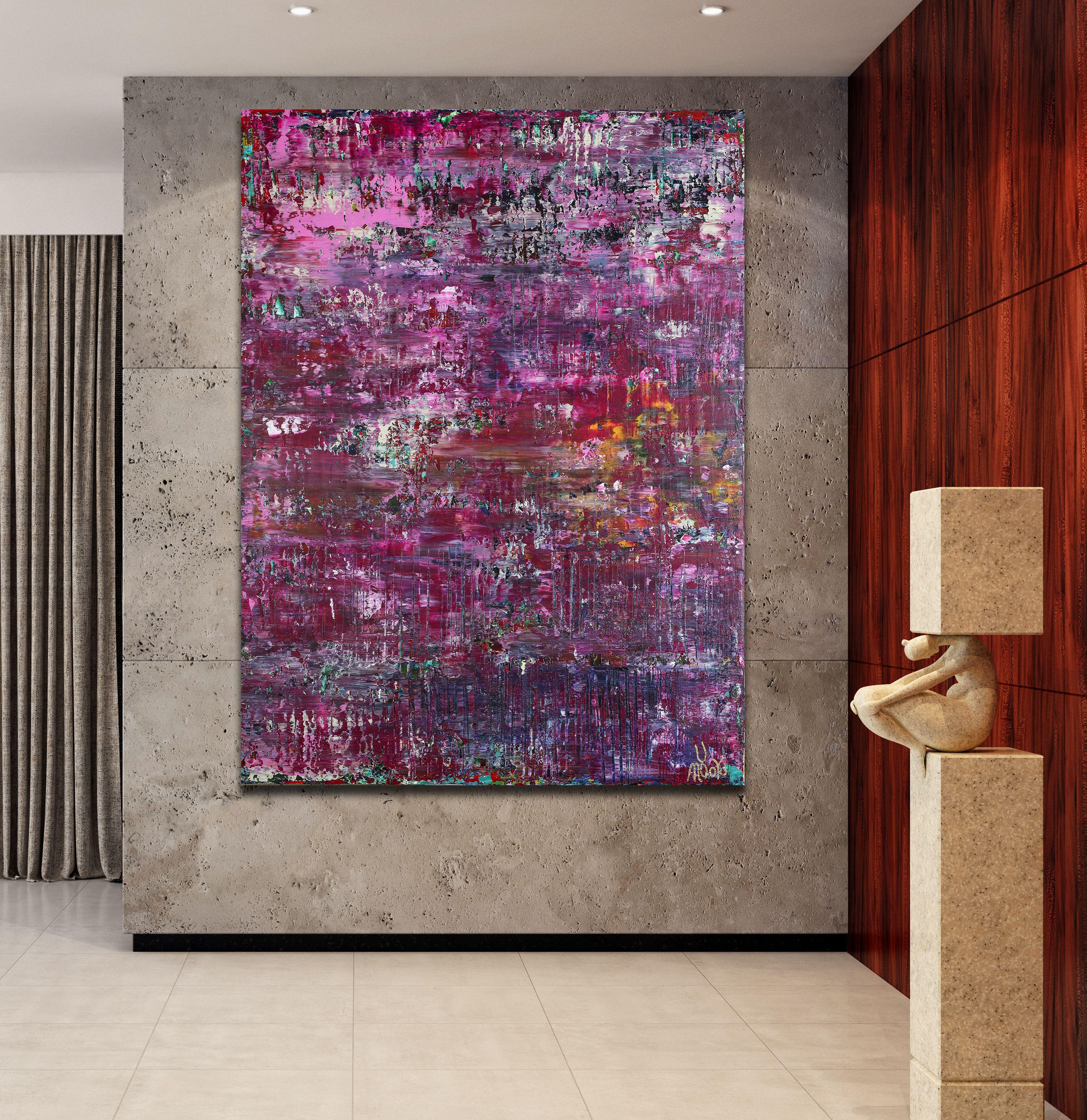 panorama à abat-jour violet (éclat de Lavender), peinture, acrylique sur toile - Painting de Nestor Toro
