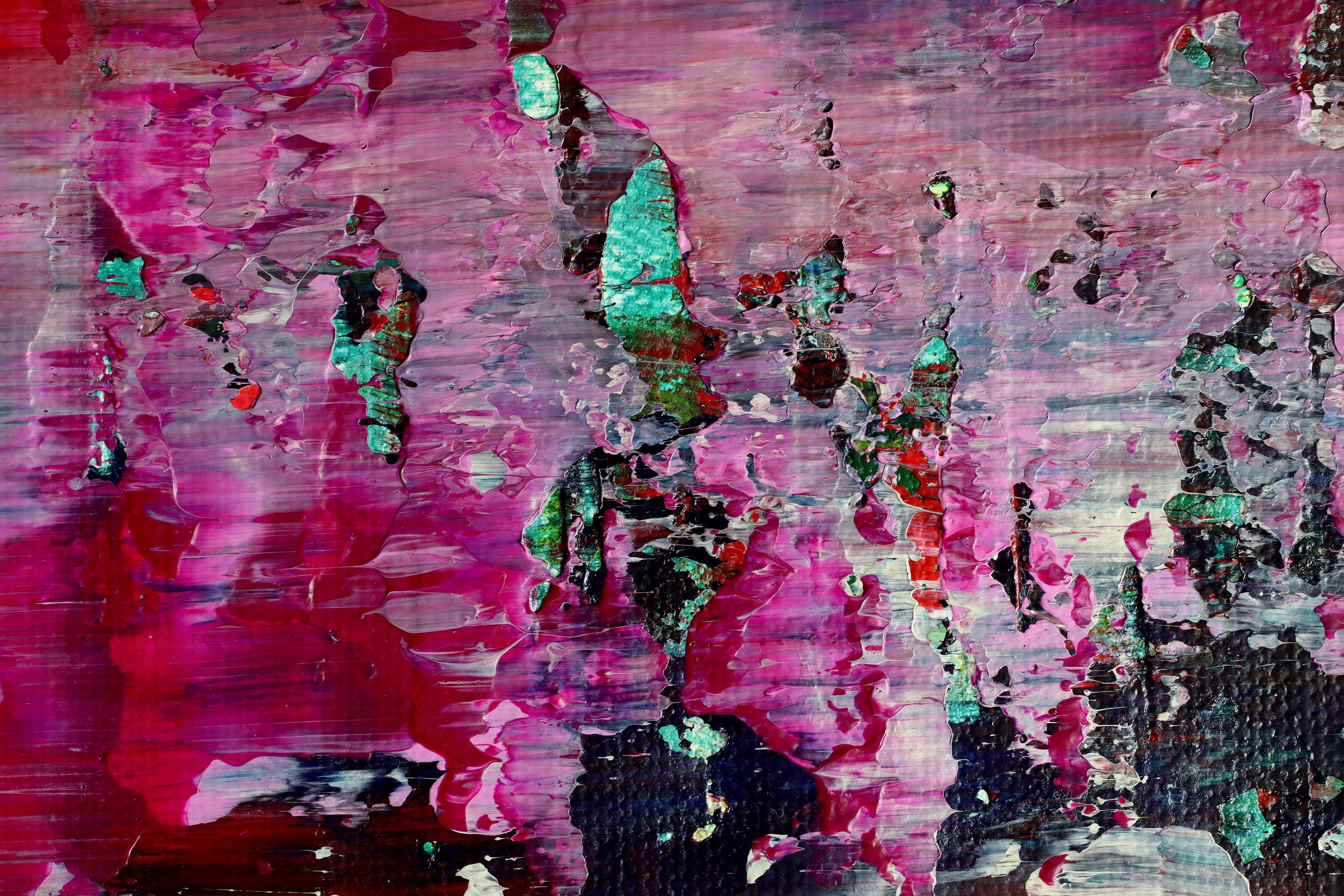 panorama à abat-jour violet (éclat de Lavender), peinture, acrylique sur toile - Gris Abstract Painting par Nestor Toro