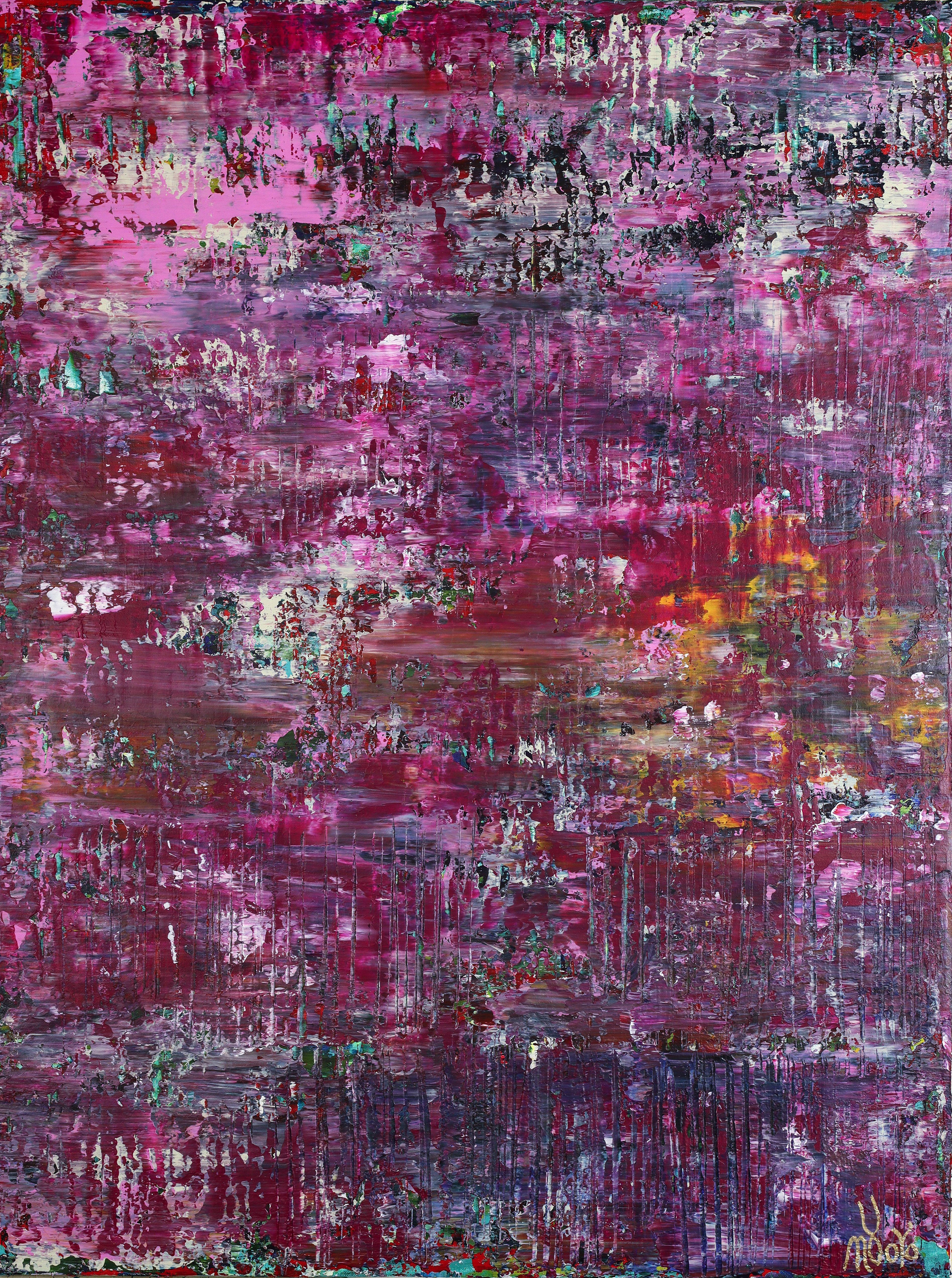 Abstract Painting Nestor Toro - panorama à abat-jour violet (éclat de Lavender), peinture, acrylique sur toile