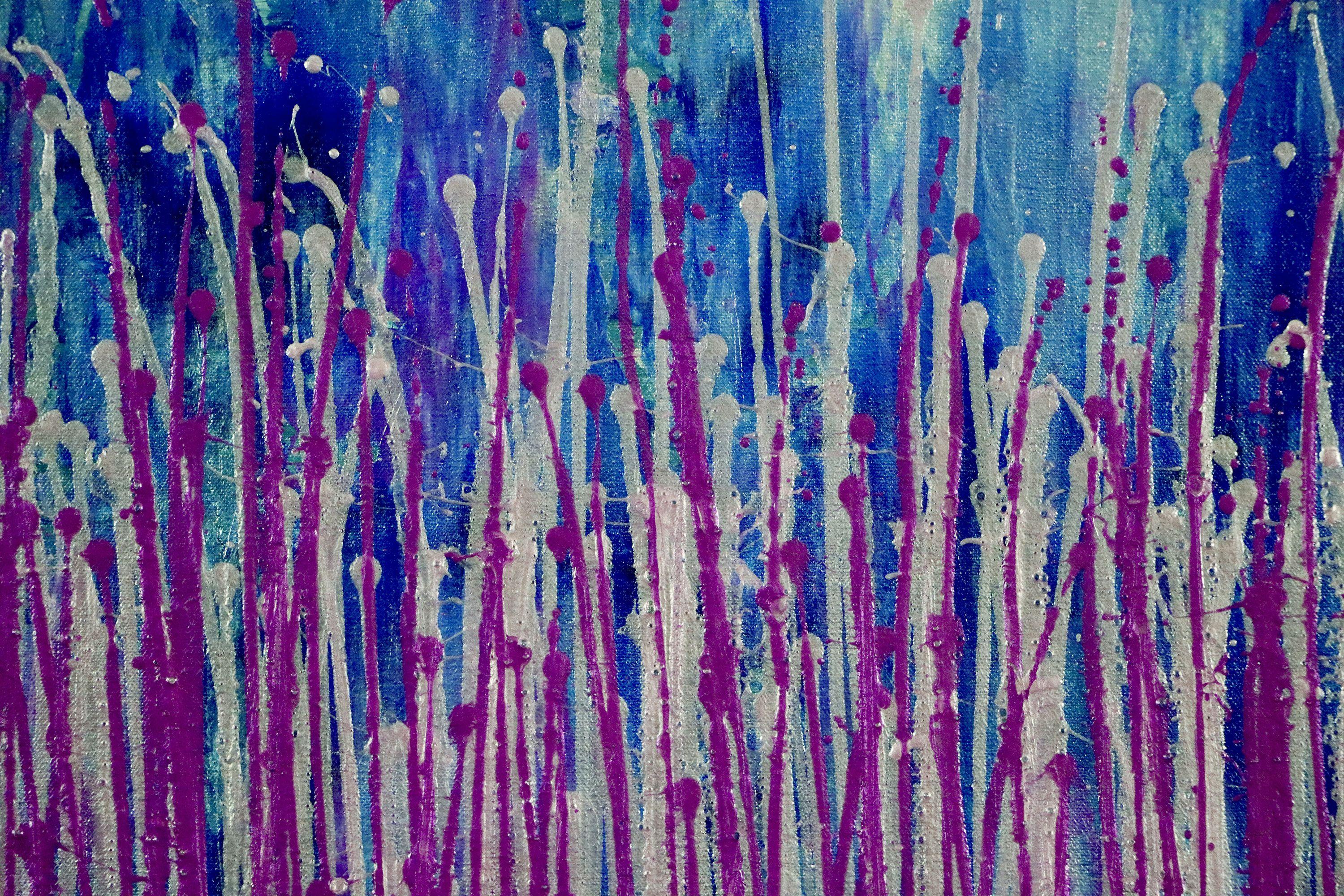 Spettri viola (cieli d'argento), Pittura, Acrilico su tela - Painting Astratto di Nestor Toro