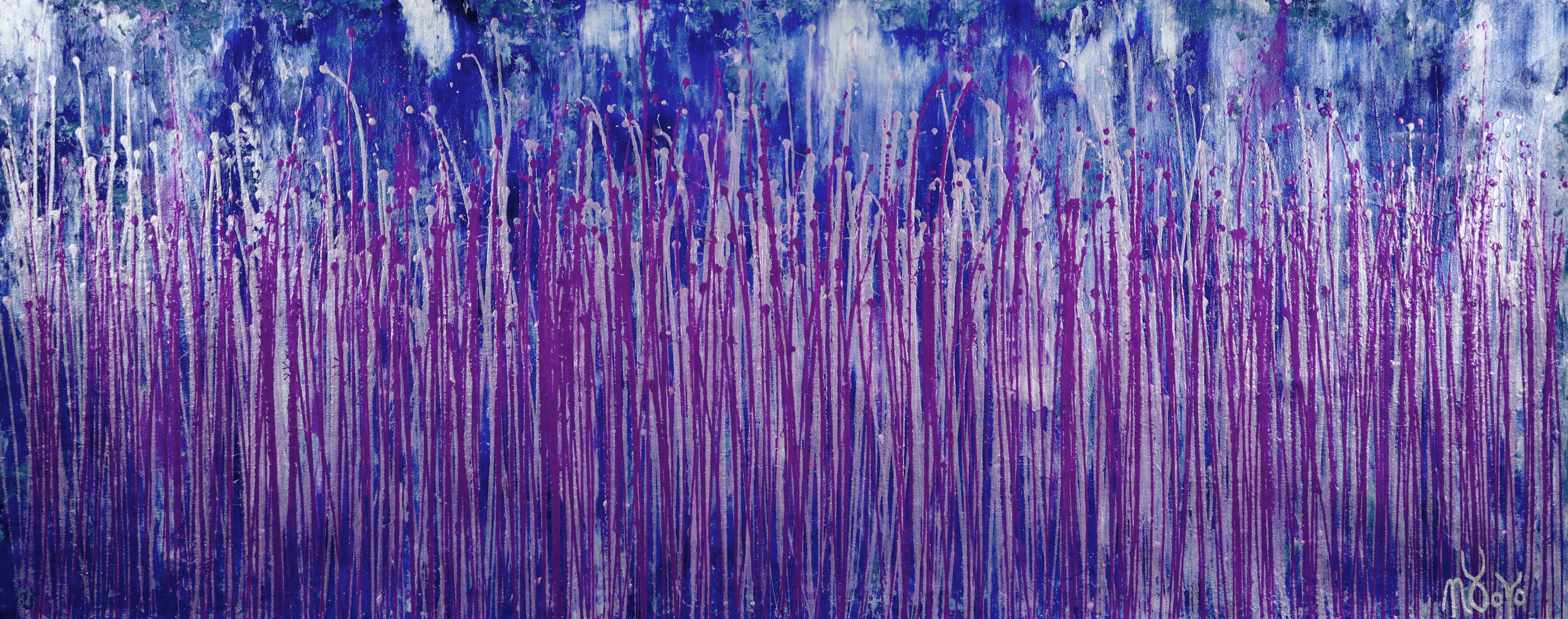 Abstract Painting di Nestor Toro - Spettri viola (cieli d'argento), Pittura, Acrilico su tela
