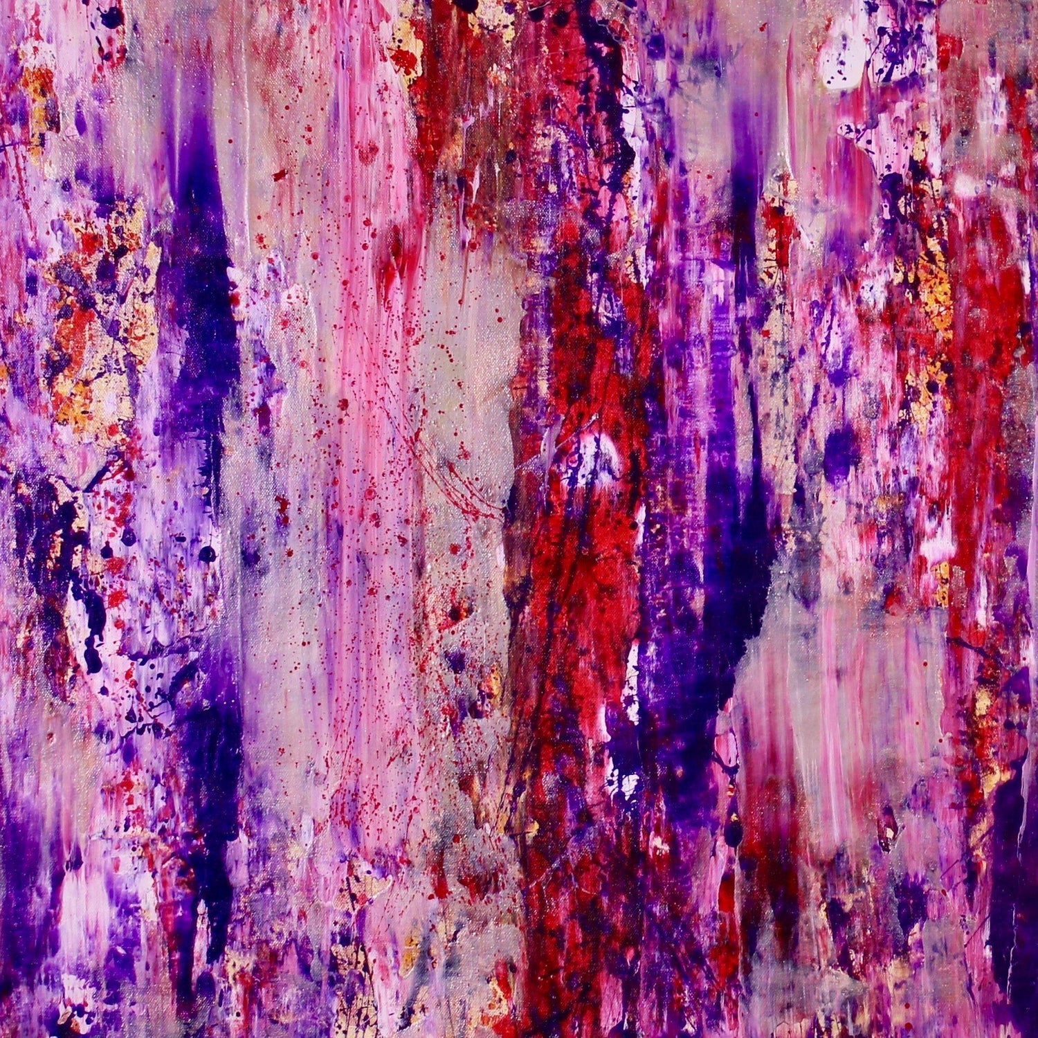Nestor Toro Purple Storm With Silver Light Painting Acrylic On