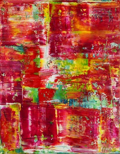 Puzzled Imagery (Red reflections), Painting, Acrylic on Canvas