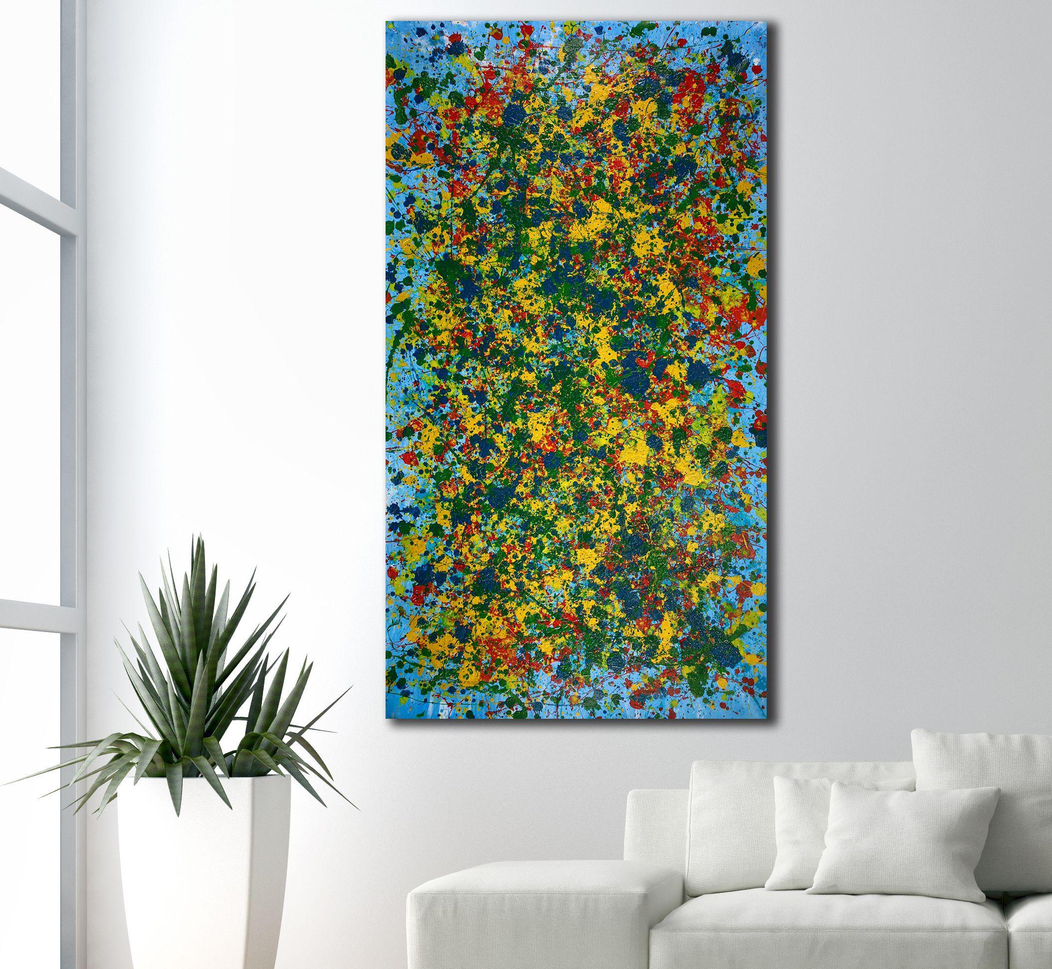 Spettri di colore radicali, Pittura, Acrilico su tela - Abstract Painting Nero di Nestor Toro