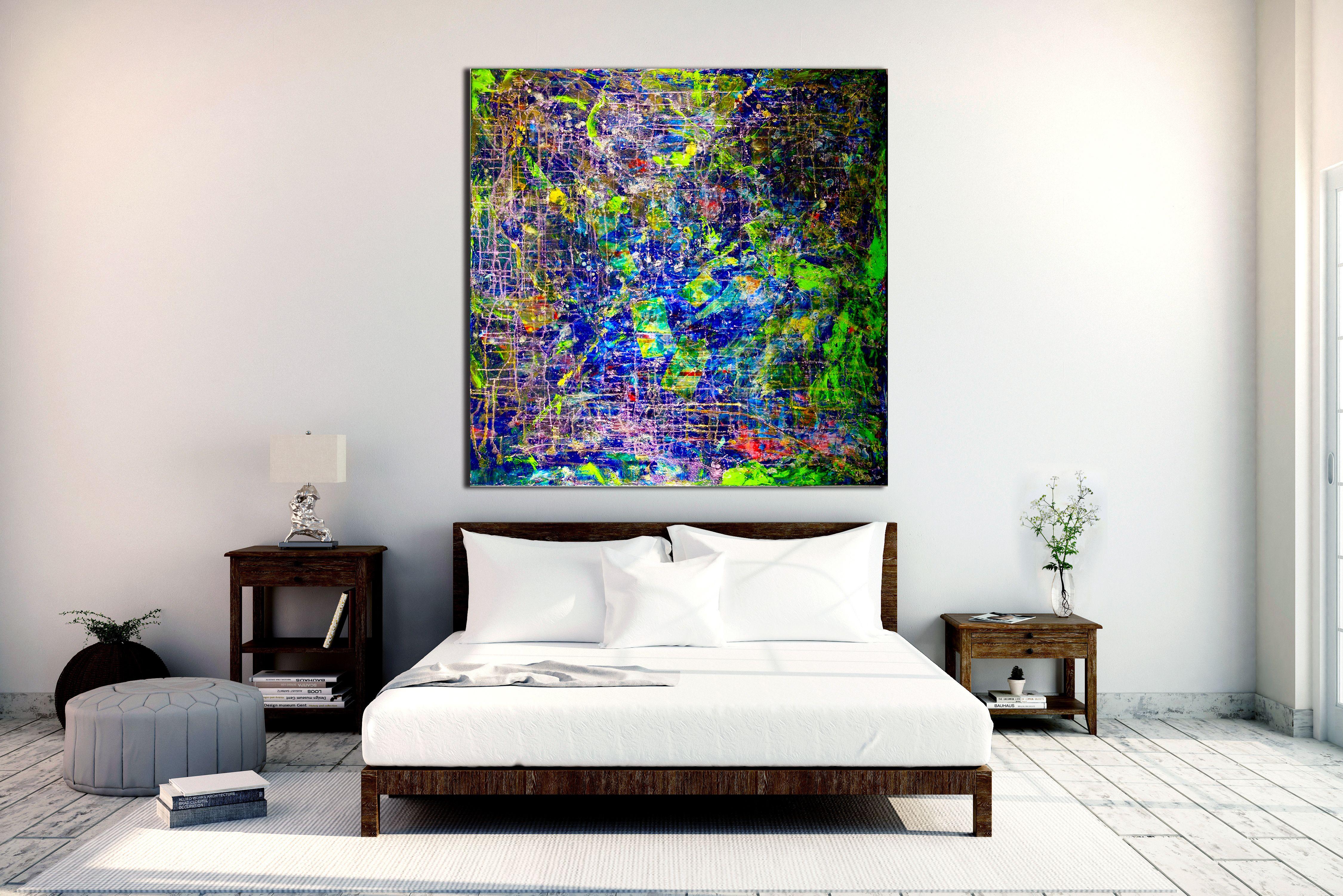 Rain forest Dream III, Painting, Acrylic on Canvas - Black Abstract Painting by Nestor Toro