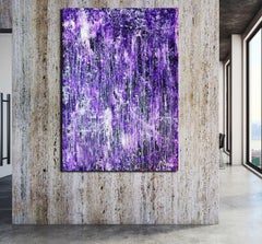 Rapid Iridescent Cascades (Purple), Painting, Acrylic on Canvas
