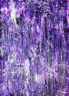 Rapid Iridescent Cascades (Purple), Painting, Acrylic on Canvas