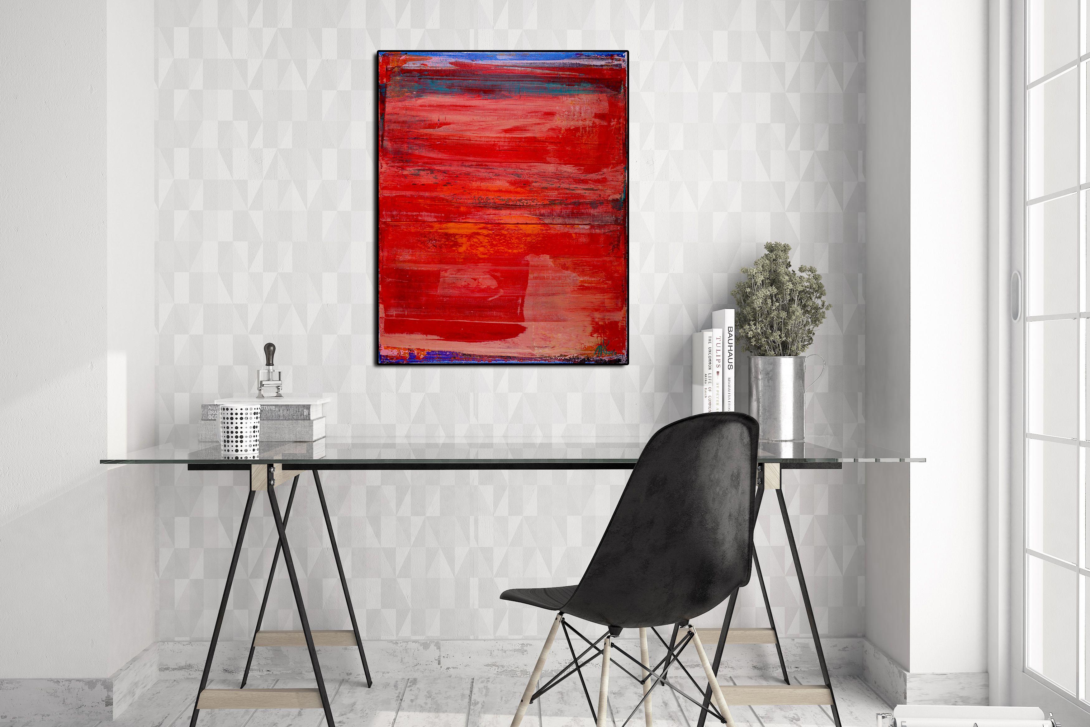 Campo di colore astratto rosso, Pittura, Acrilico su tela - Painting di Nestor Toro
