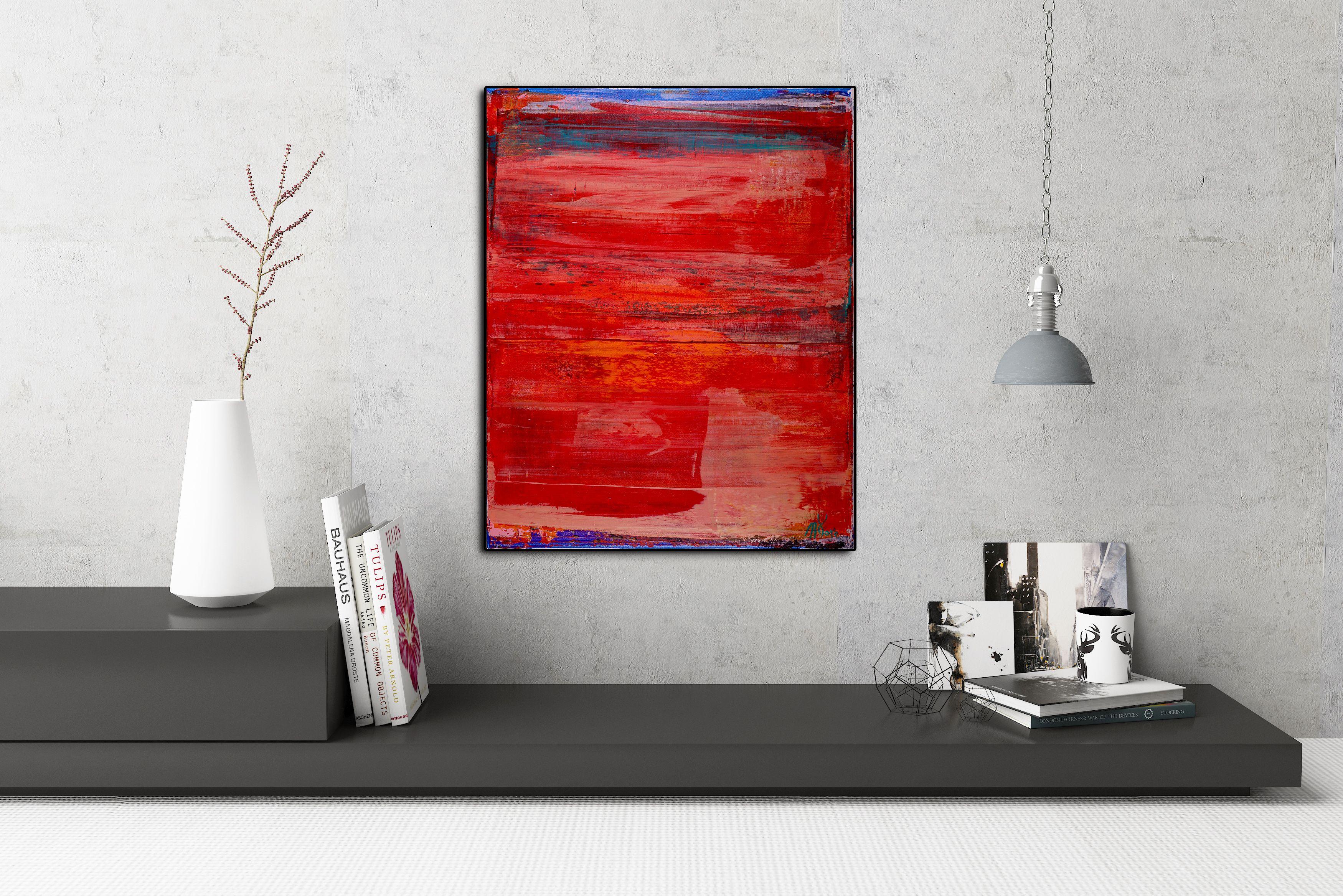 Campo di colore astratto rosso, Pittura, Acrilico su tela - Abstract Painting Rosso di Nestor Toro