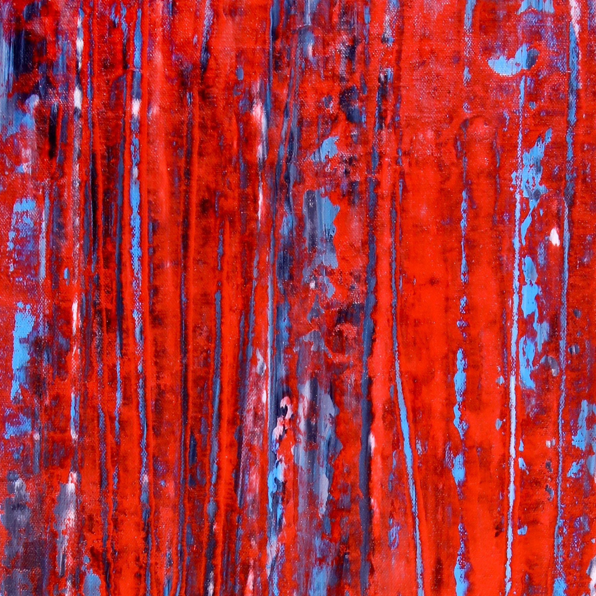 Spettri rossi (USA), Pittura, Acrilico su tela - Abstract Painting Rosso di Nestor Toro