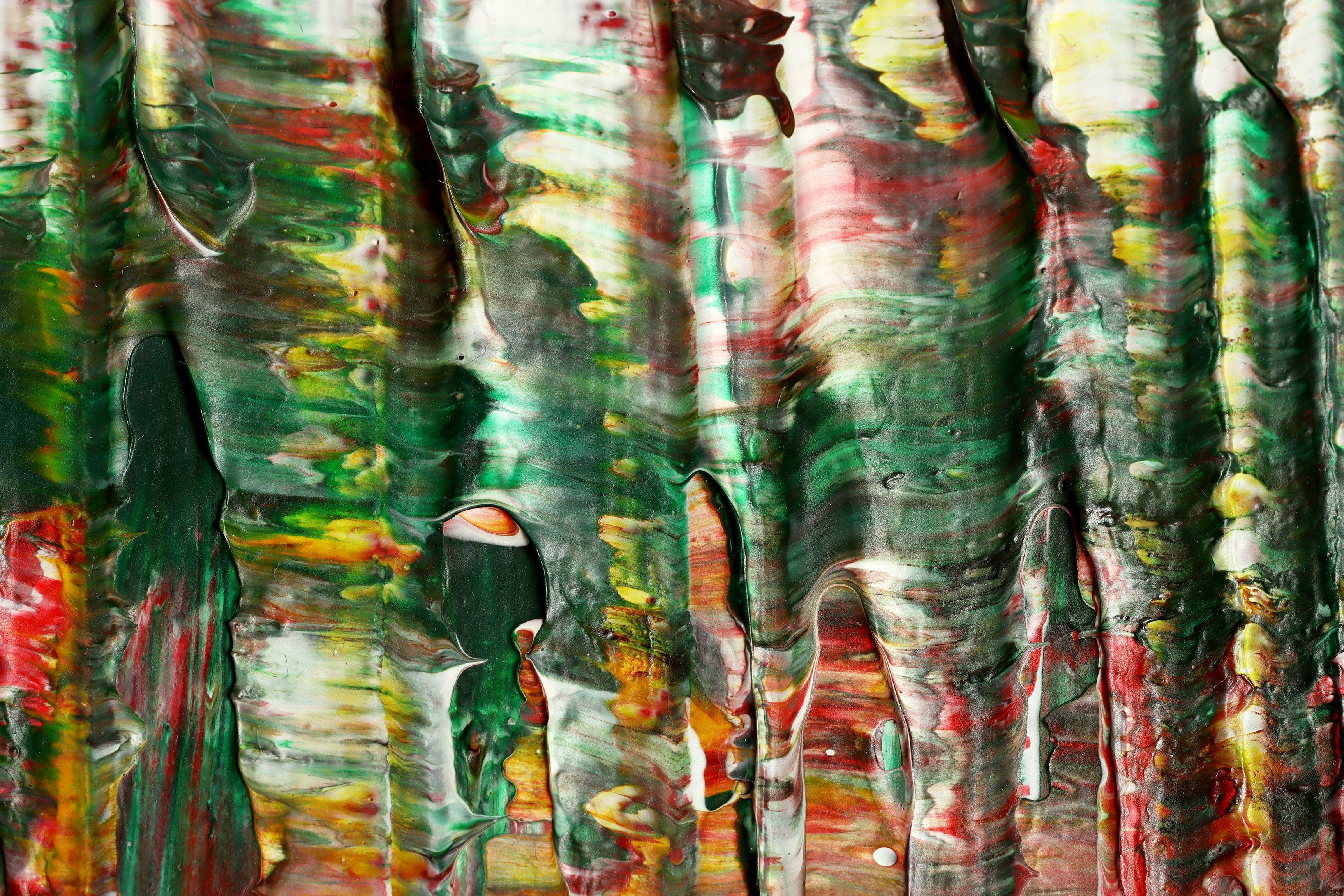 Rotes Tal (Heat wave), Gemälde, Acryl auf Leinwand (Braun), Abstract Painting, von Nestor Toro