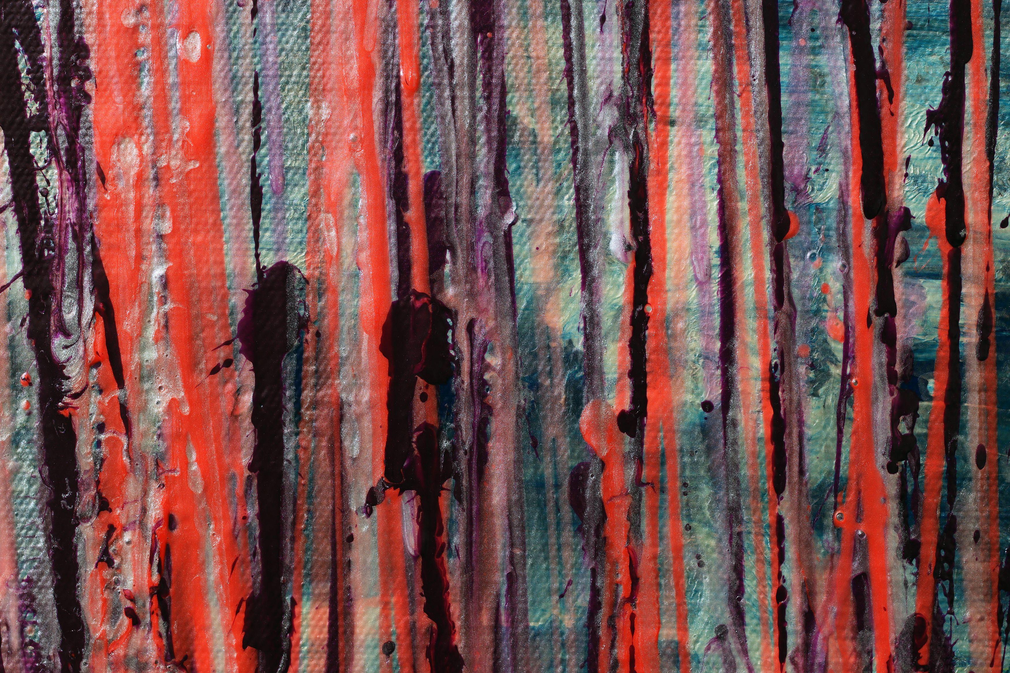 Riflesso di colori, Pittura, Acrilico su tela - Abstract Painting Grigio di Nestor Toro
