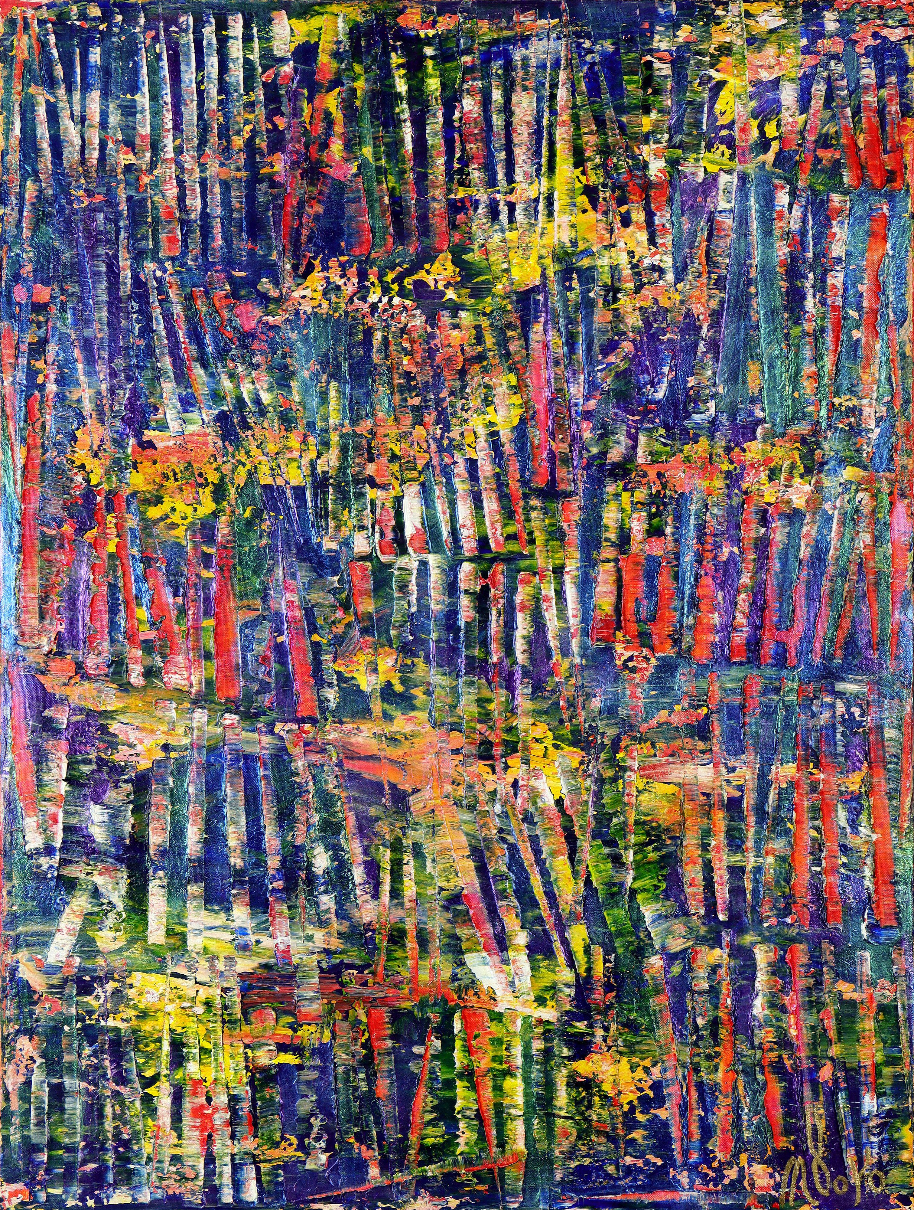 Abstract Painting di Nestor Toro - Riflessi d'Europa, Pittura, Acrilico su tela