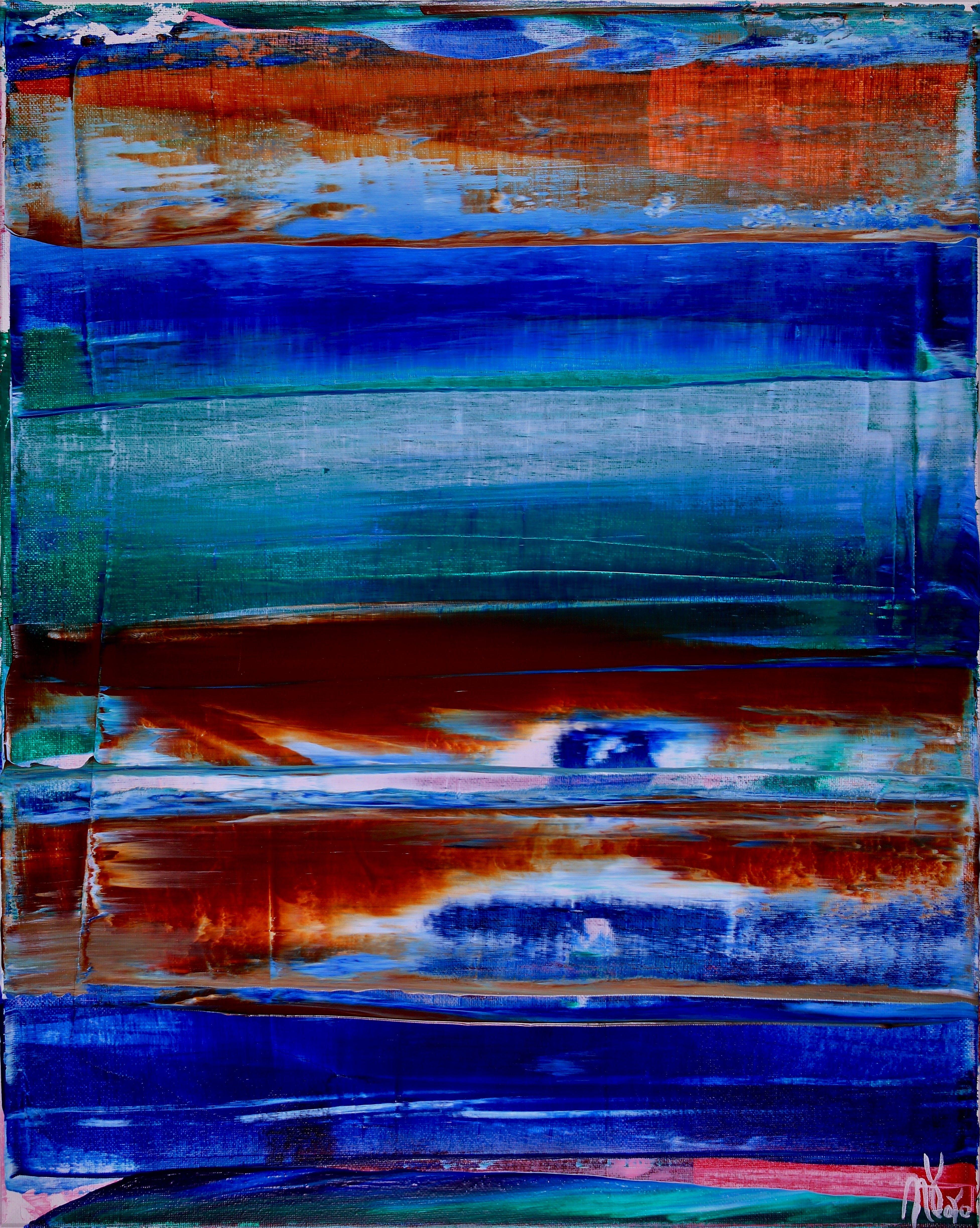 Nestor Toro Abstract Painting - Reflejo infinito (Azulejos), Painting, Acrylic on Canvas
