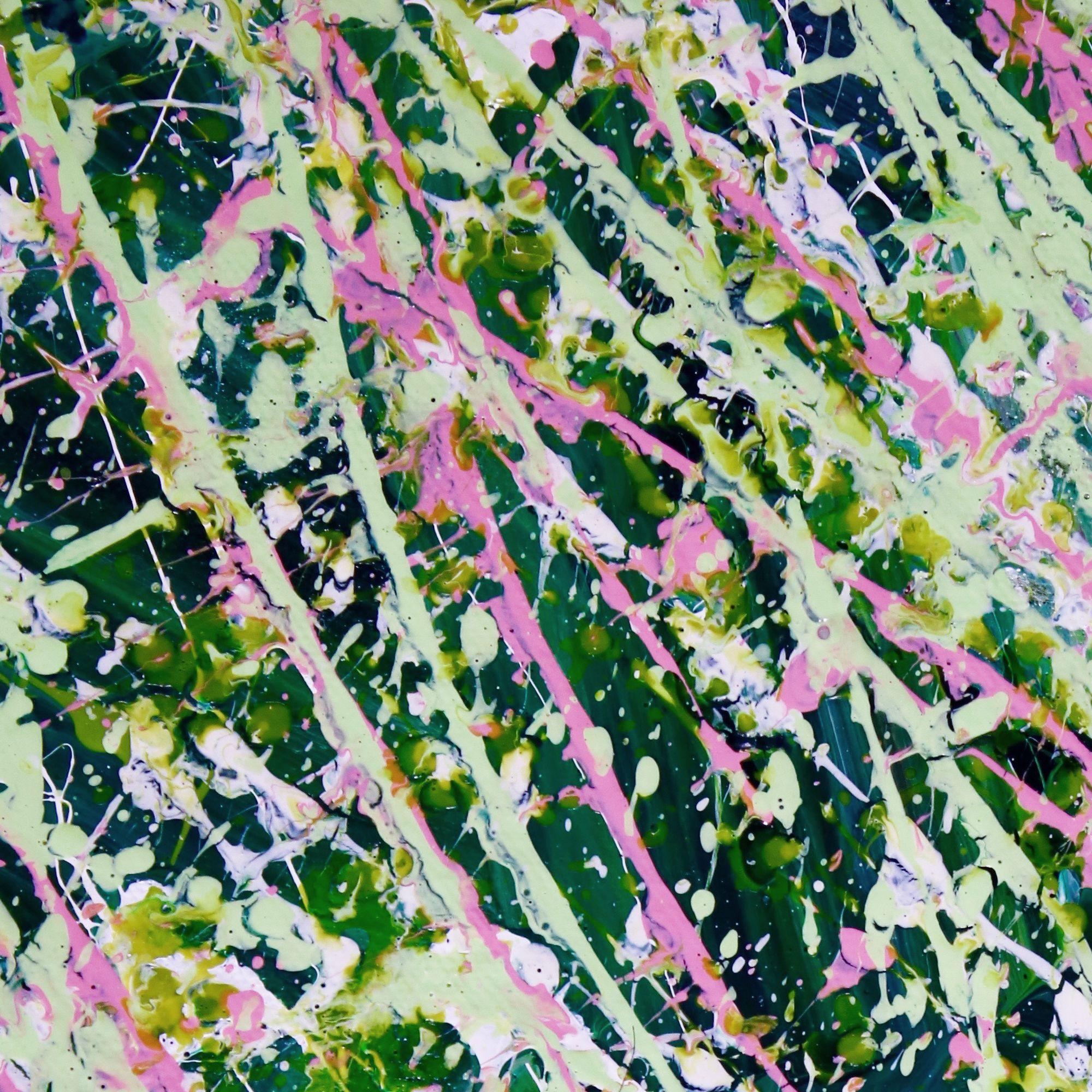 Cavalcare la tempesta, Pittura, Acrilico su tela - Abstract Painting Grigio di Nestor Toro