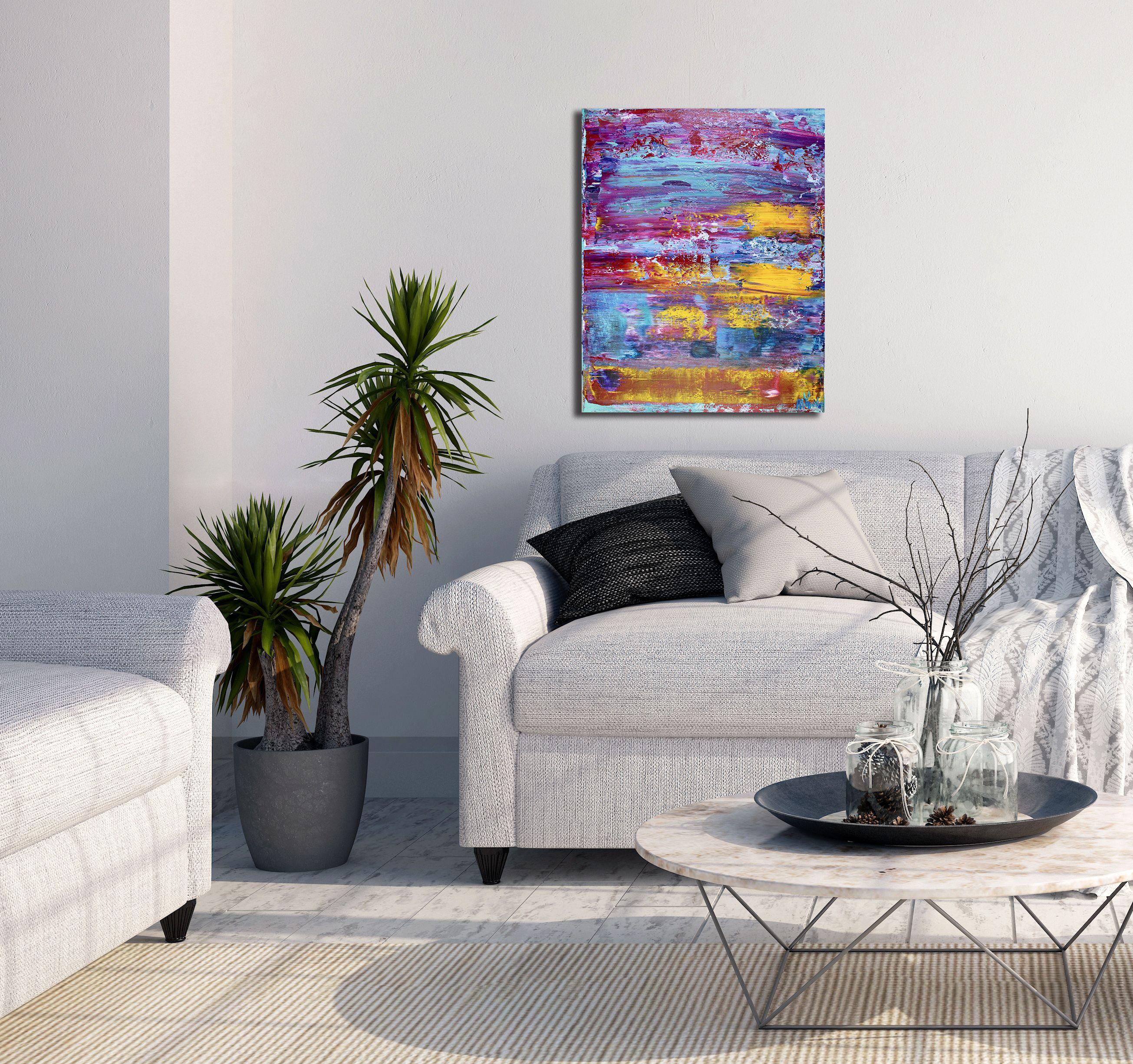 Flusso del fiume, Pittura, Acrilico su tela - Painting Contemporaneo di Nestor Toro