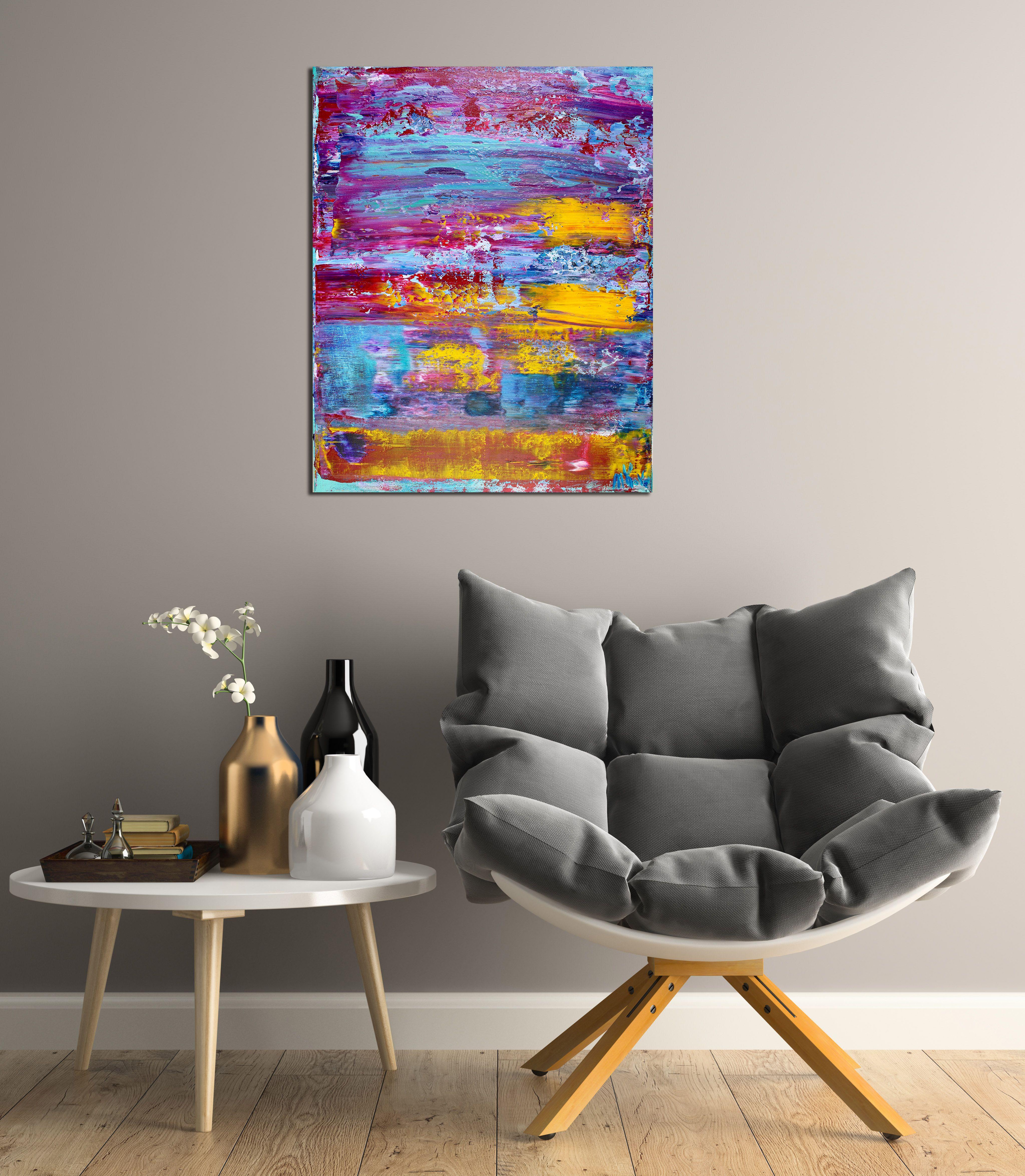Pittura astratta a campi di colore stratificati e strutturati. Audaci colori della terra, turchese, verde, blu e giallo scuro con acrilici e medium verdi iridescenti per far risaltare tutti i piccoli dettagli! Tanto verde e tanta bellezza! Materiali