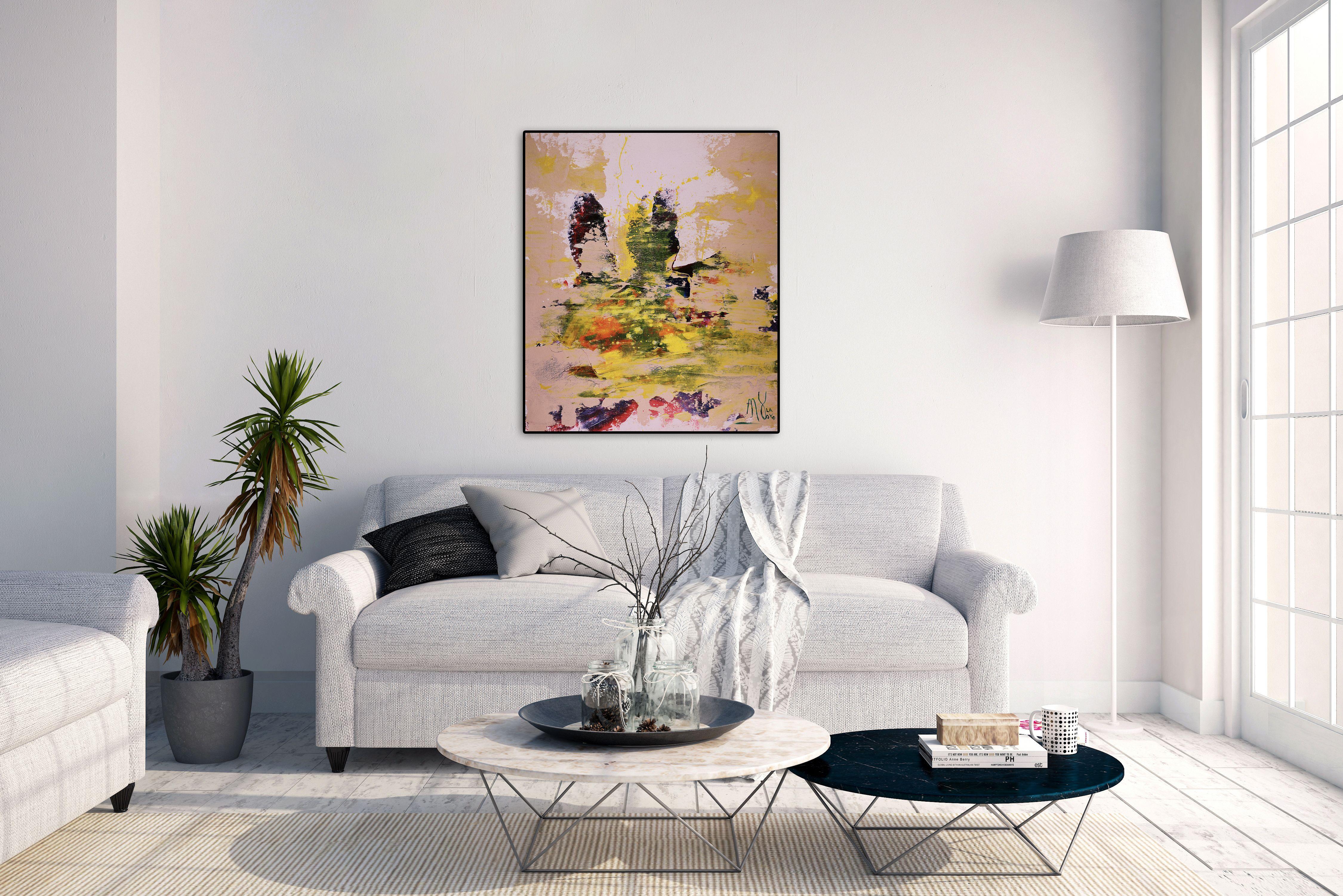 Campo di colore sparso, Pittura, Acrilico su tela - Painting di Nestor Toro