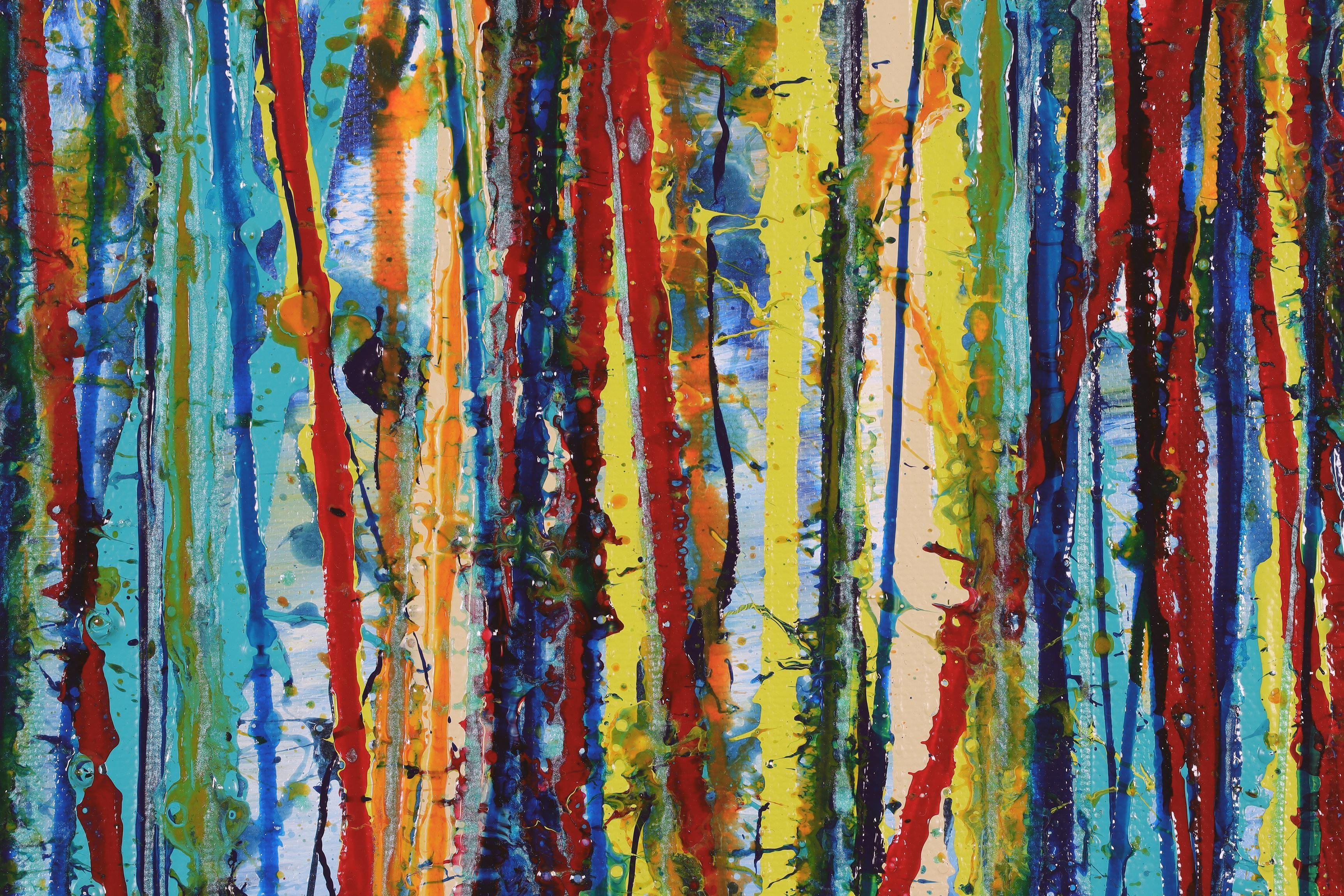 Sequel of a dream 2 (Gardens) - Triptych, Painting, Acrylic on Canvas For Sale 1